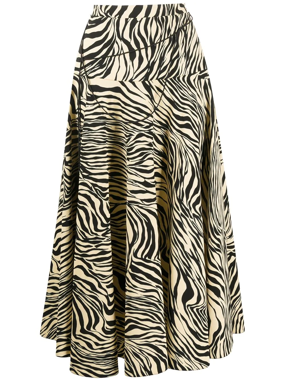 zebra-print pleated midi-skirt - 1