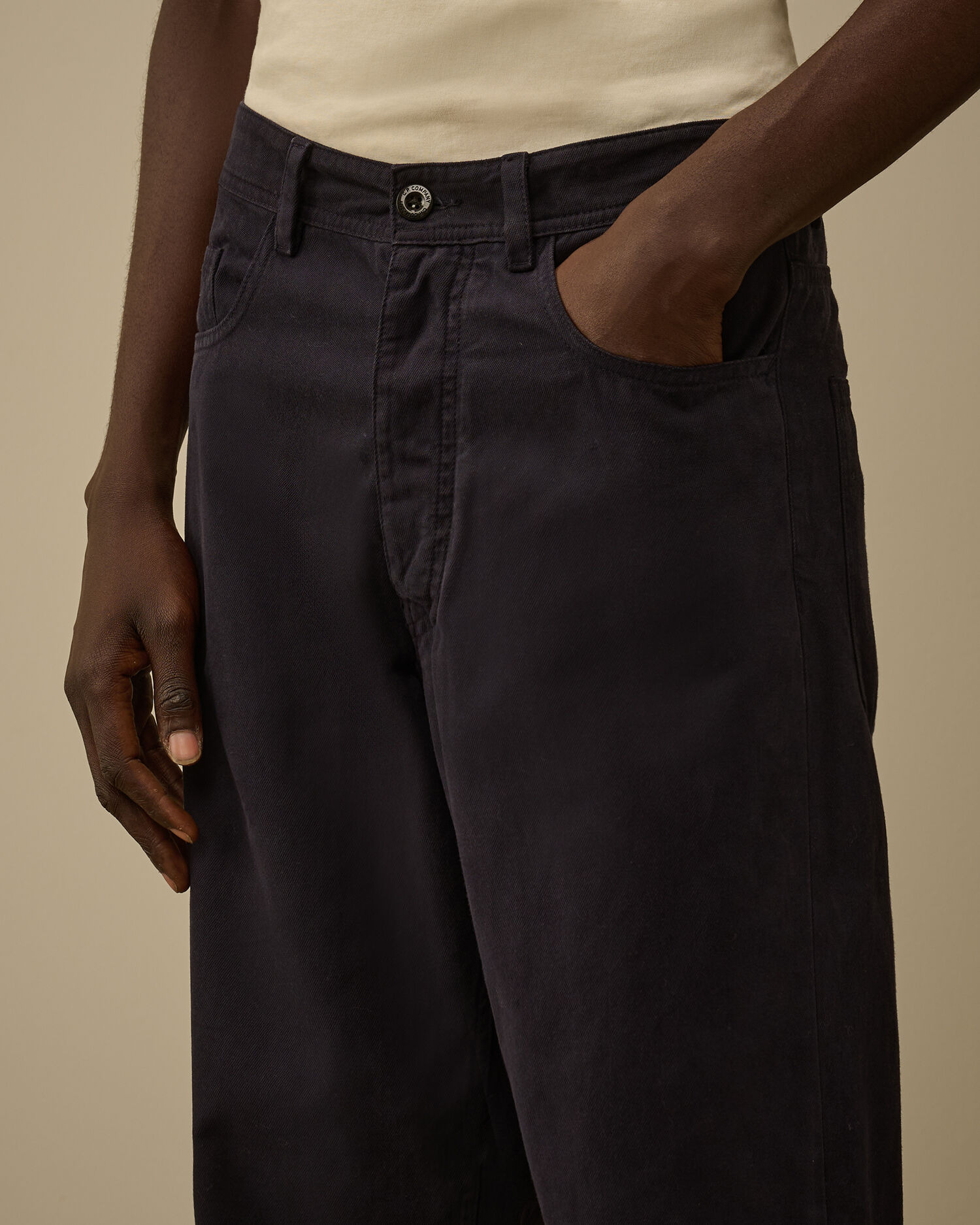 Vintage Army Structure Loose Five Pocket Pants - 5
