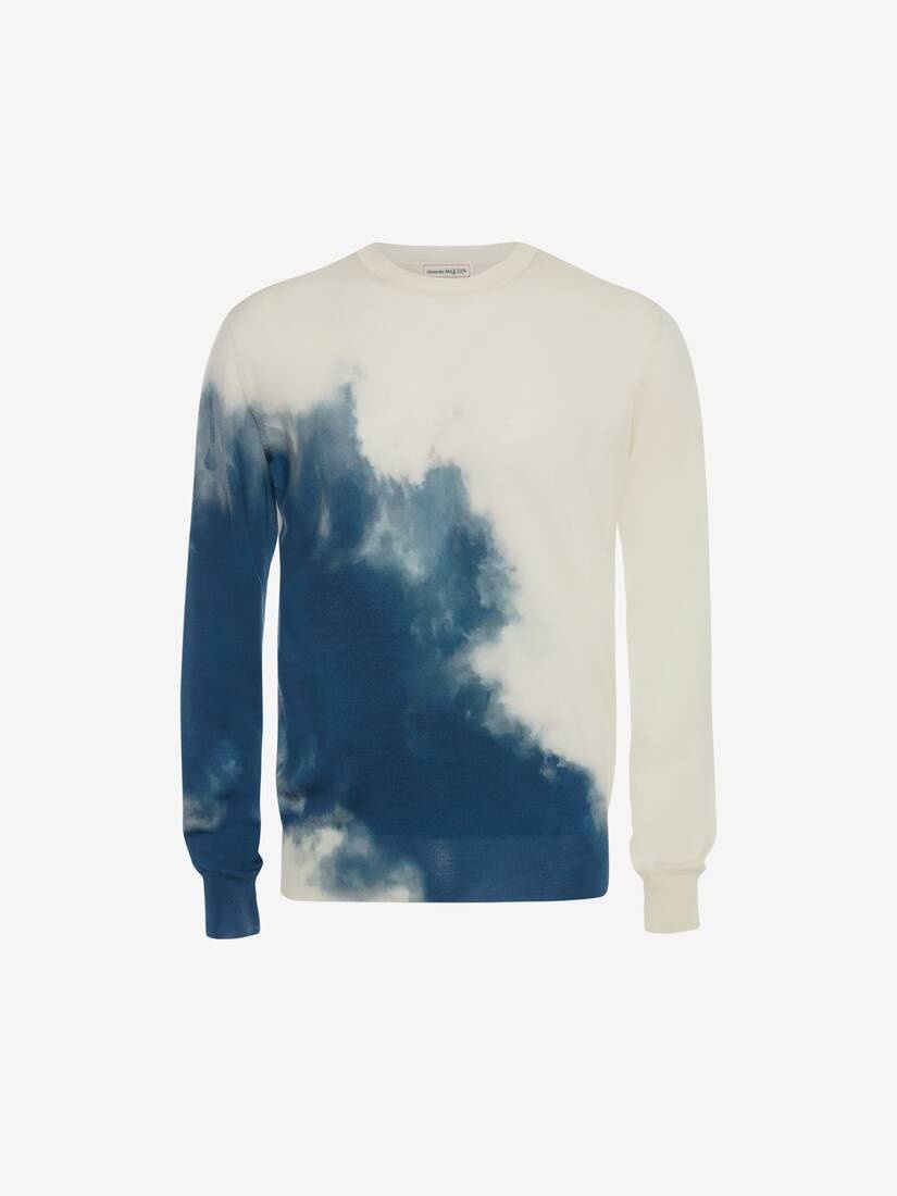 Light Sky Wool Silk Jumper in Ivory/blue - 1