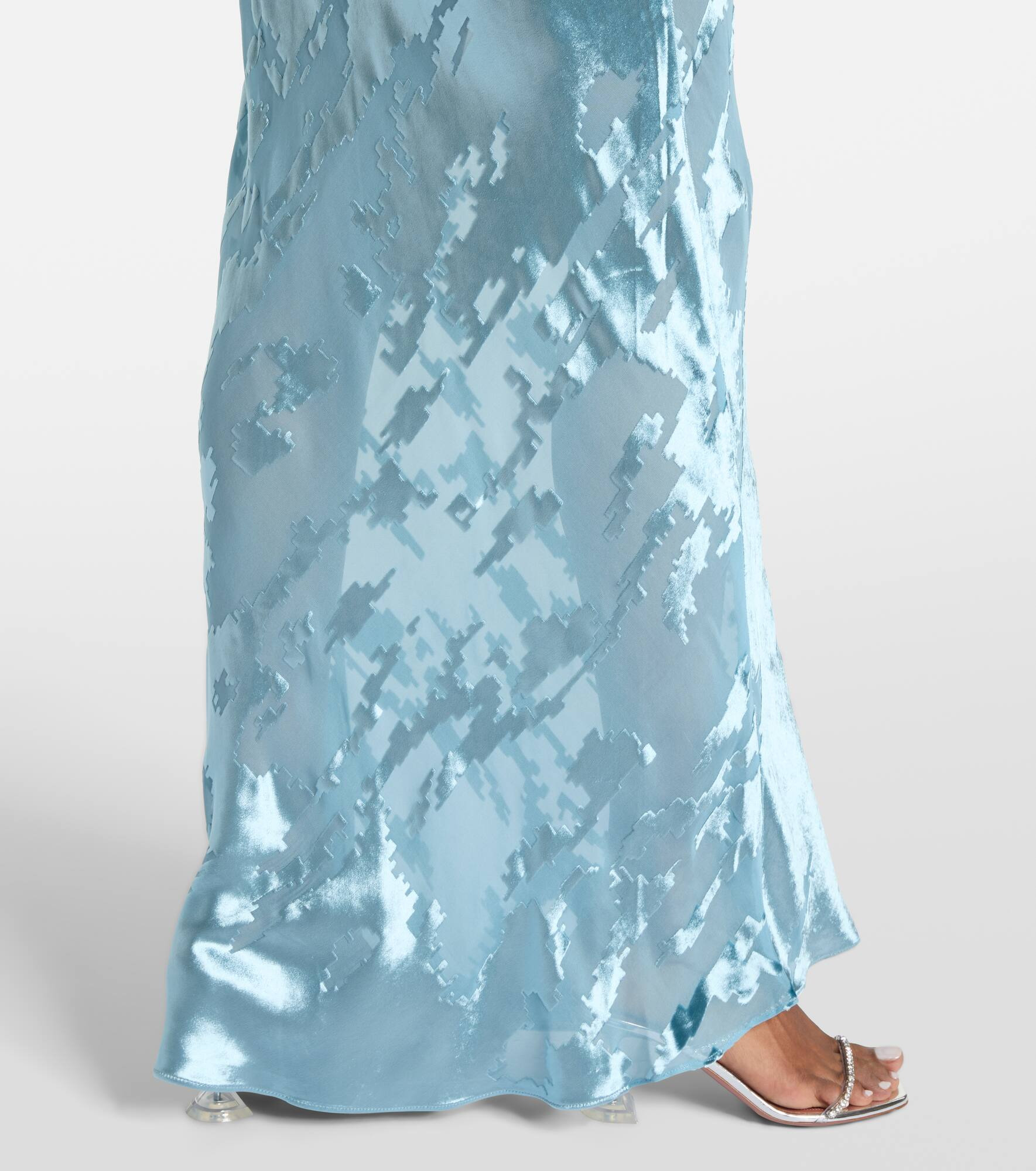 Asymmetric velvet gown - 6