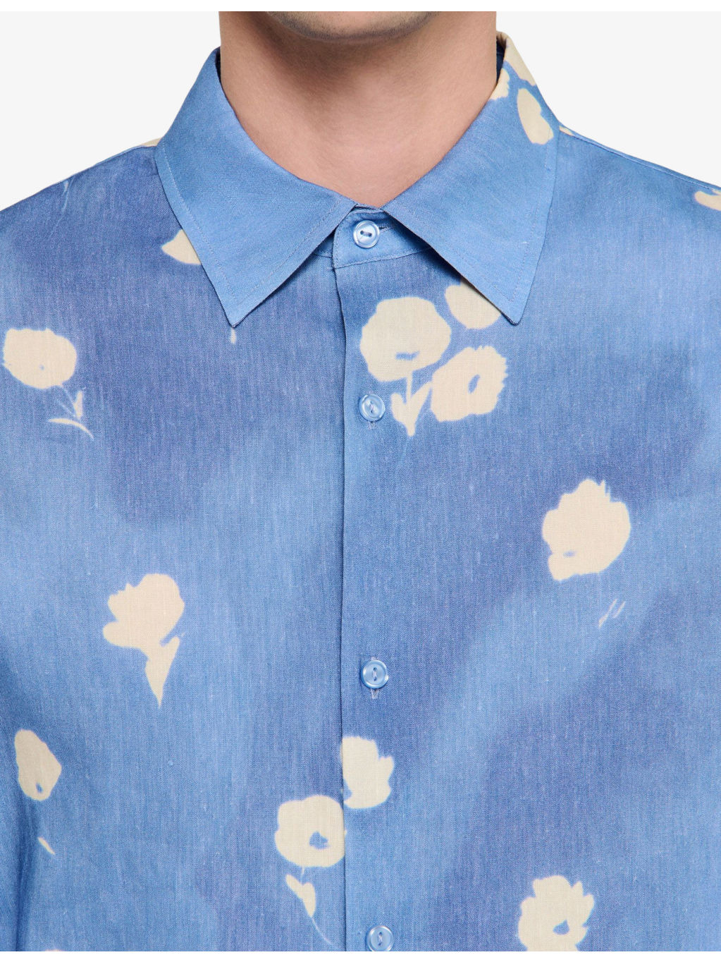 Floral-Print Regular-Fit Stretch Linen-Blend Shirt - 5