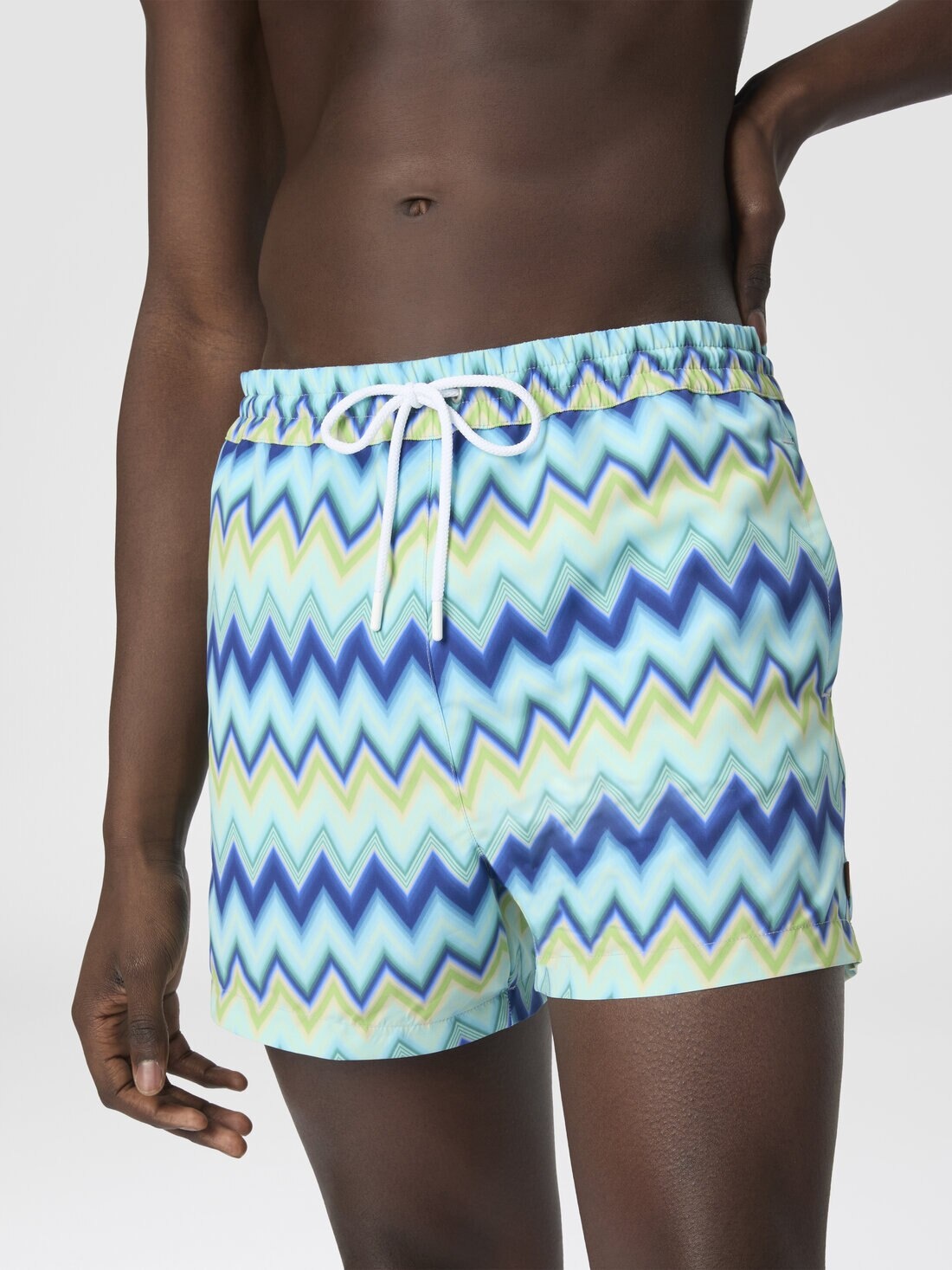 Nylon Swimsuit with Zigzag Print - 5