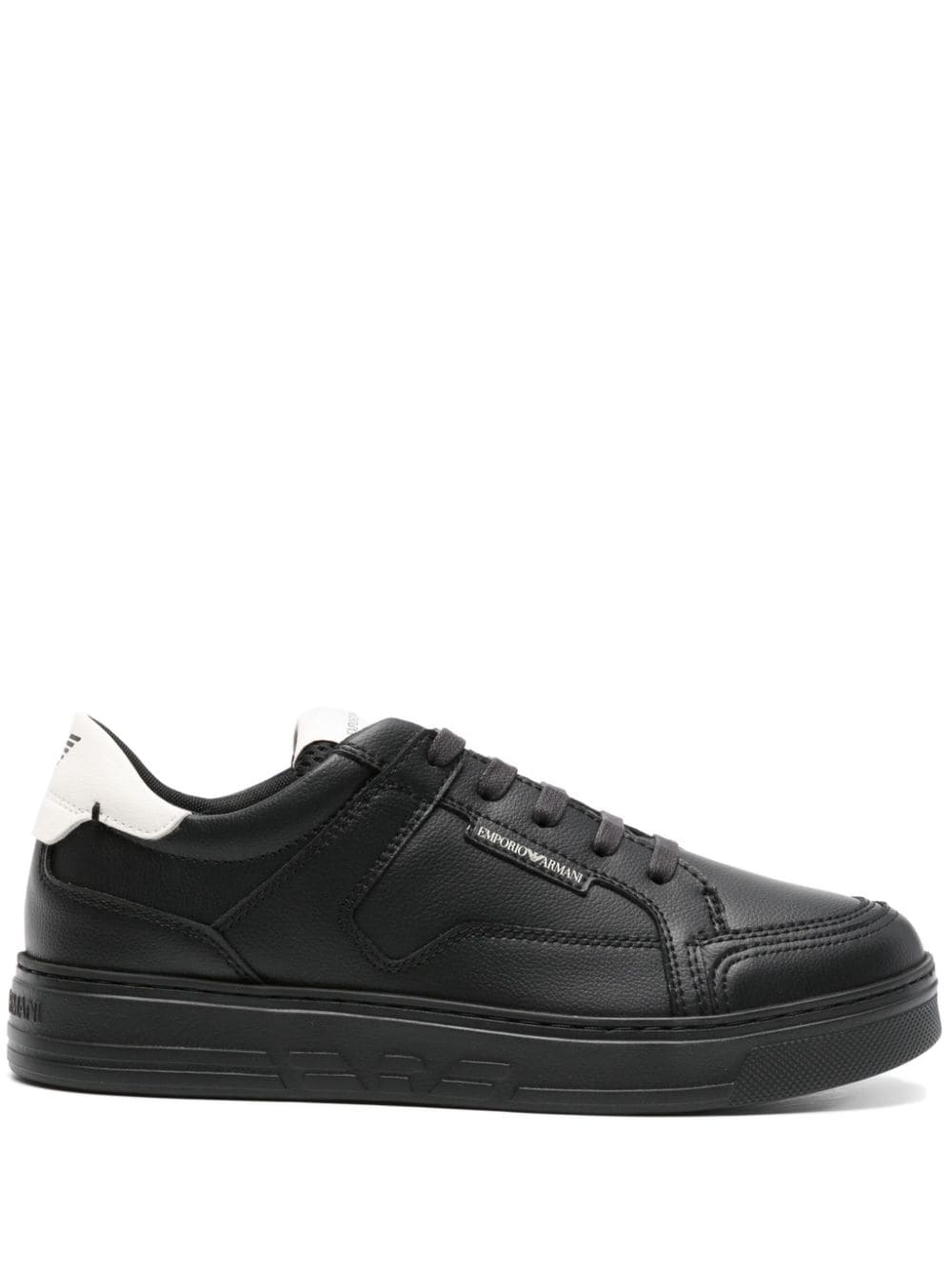 lace-up leather sneakers - 1