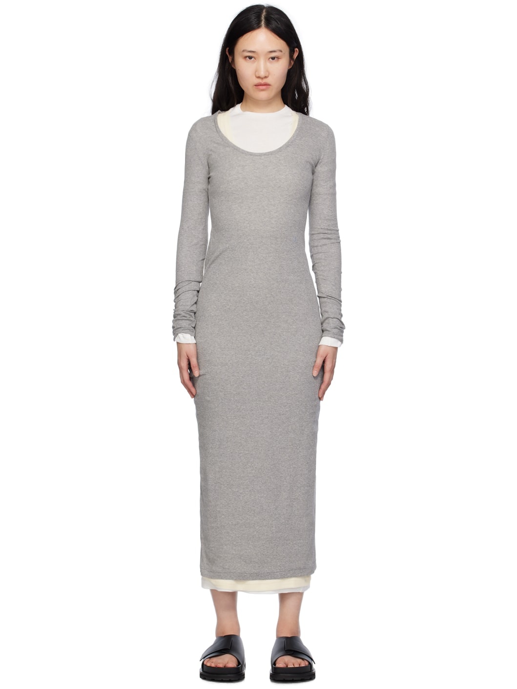 Gray Layered Maxi Dress - 1