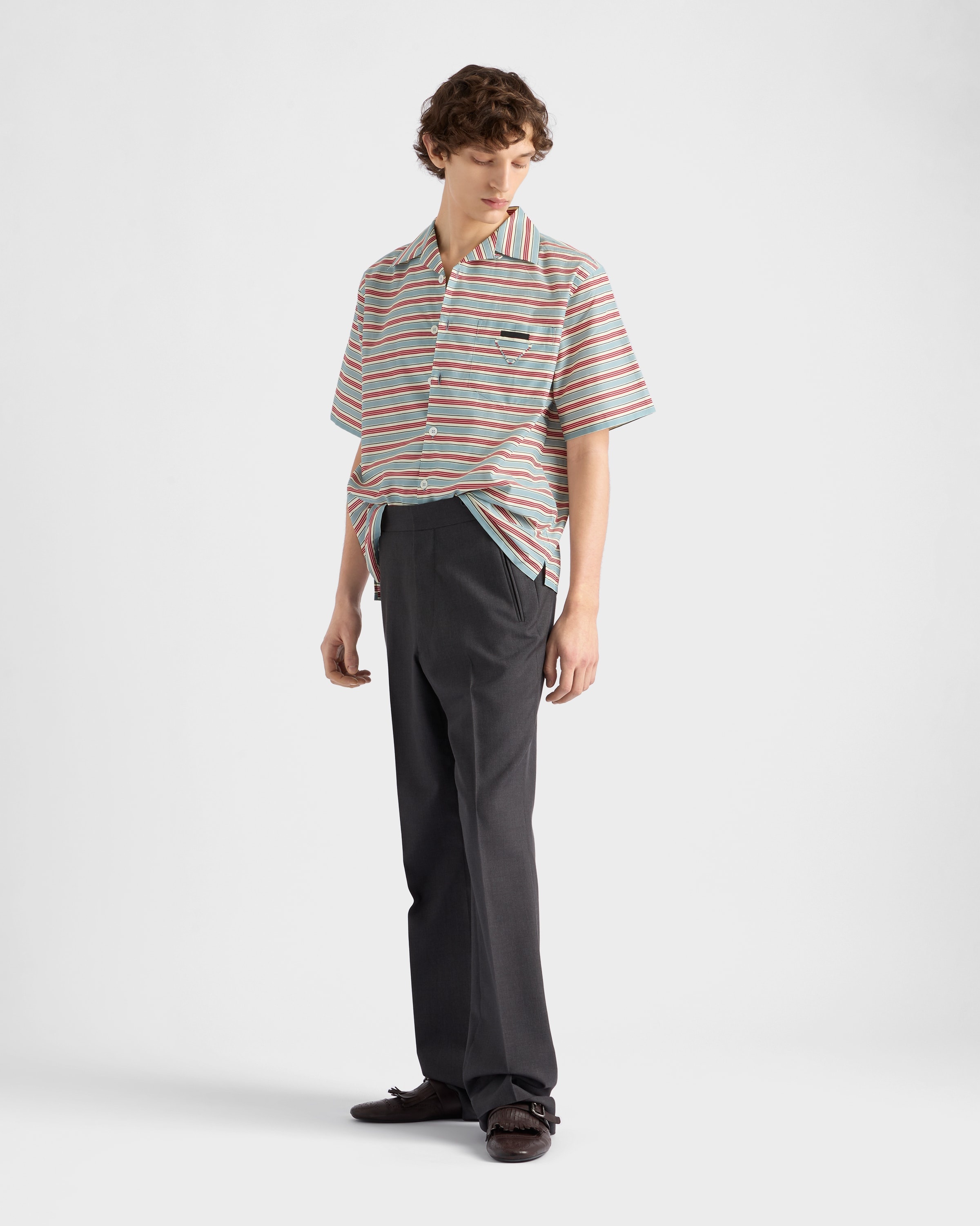 Striped cotton bowling shirt - 2