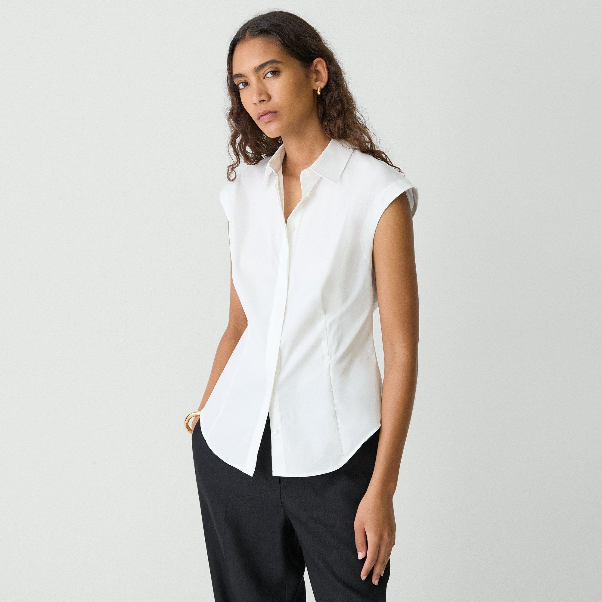 Cinched Cap Sleeve Shirt in Good Cotton - 2