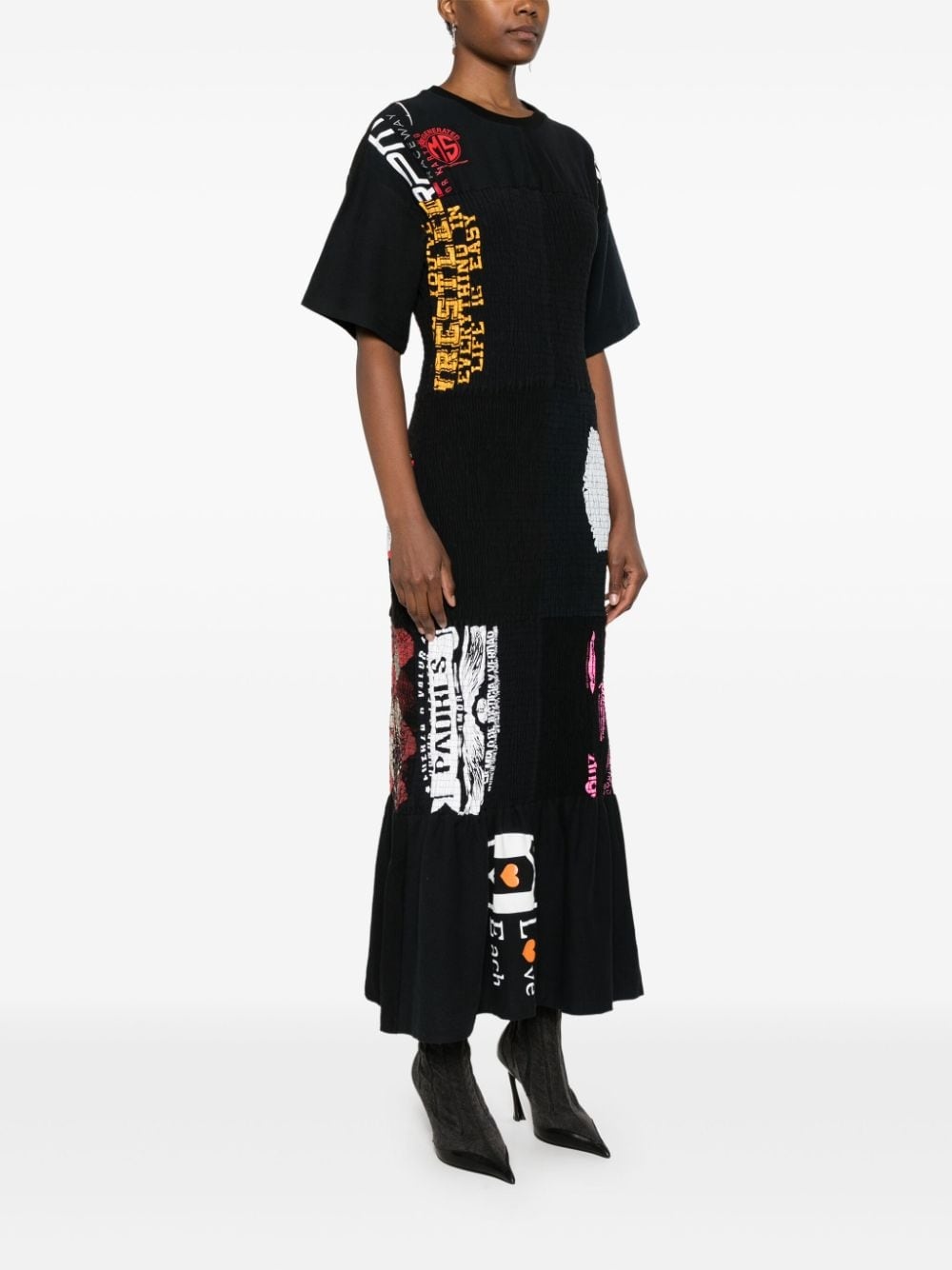 shirred midi dress - 3