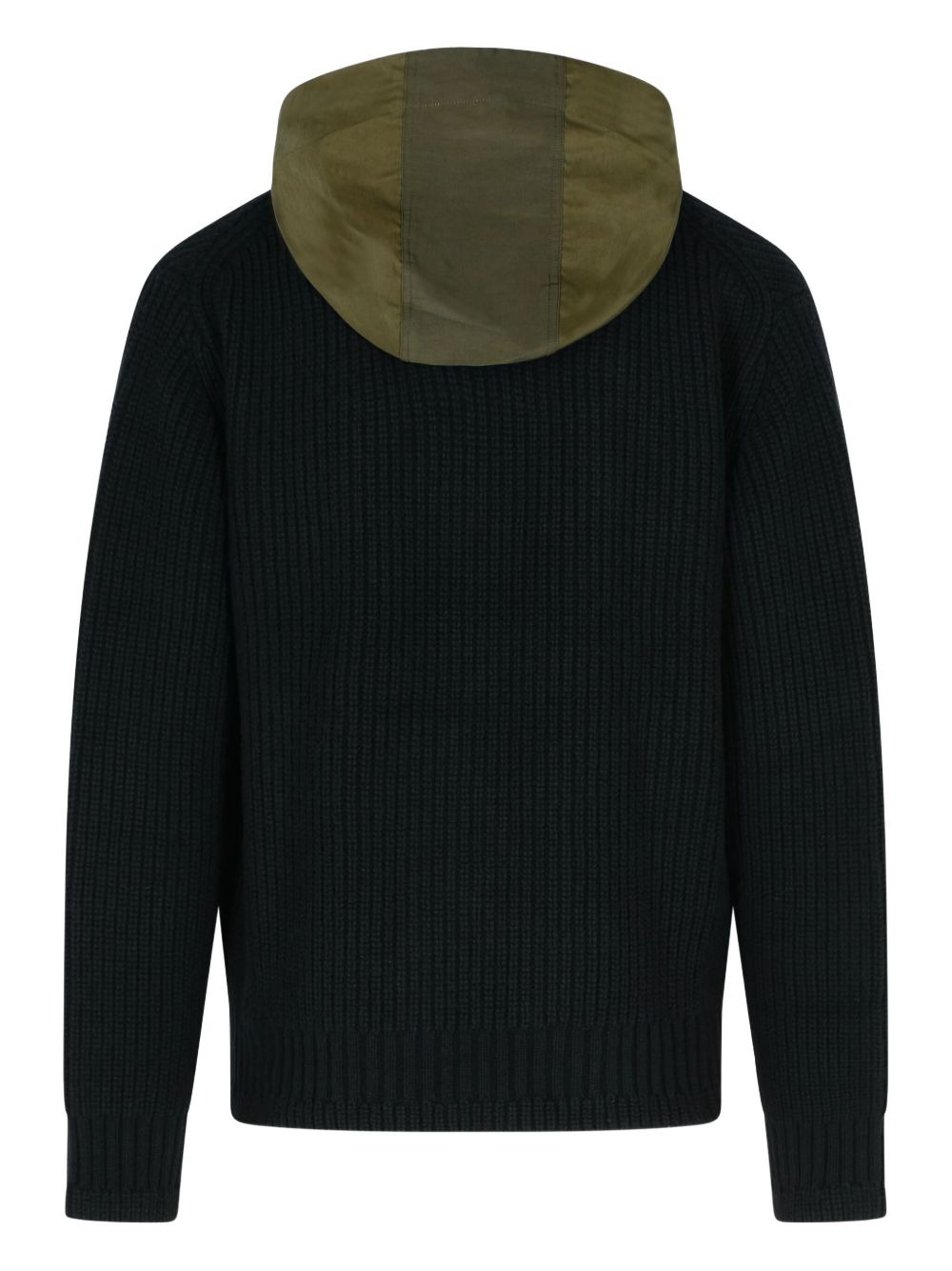 ribbed-knit hooded jacket - 2