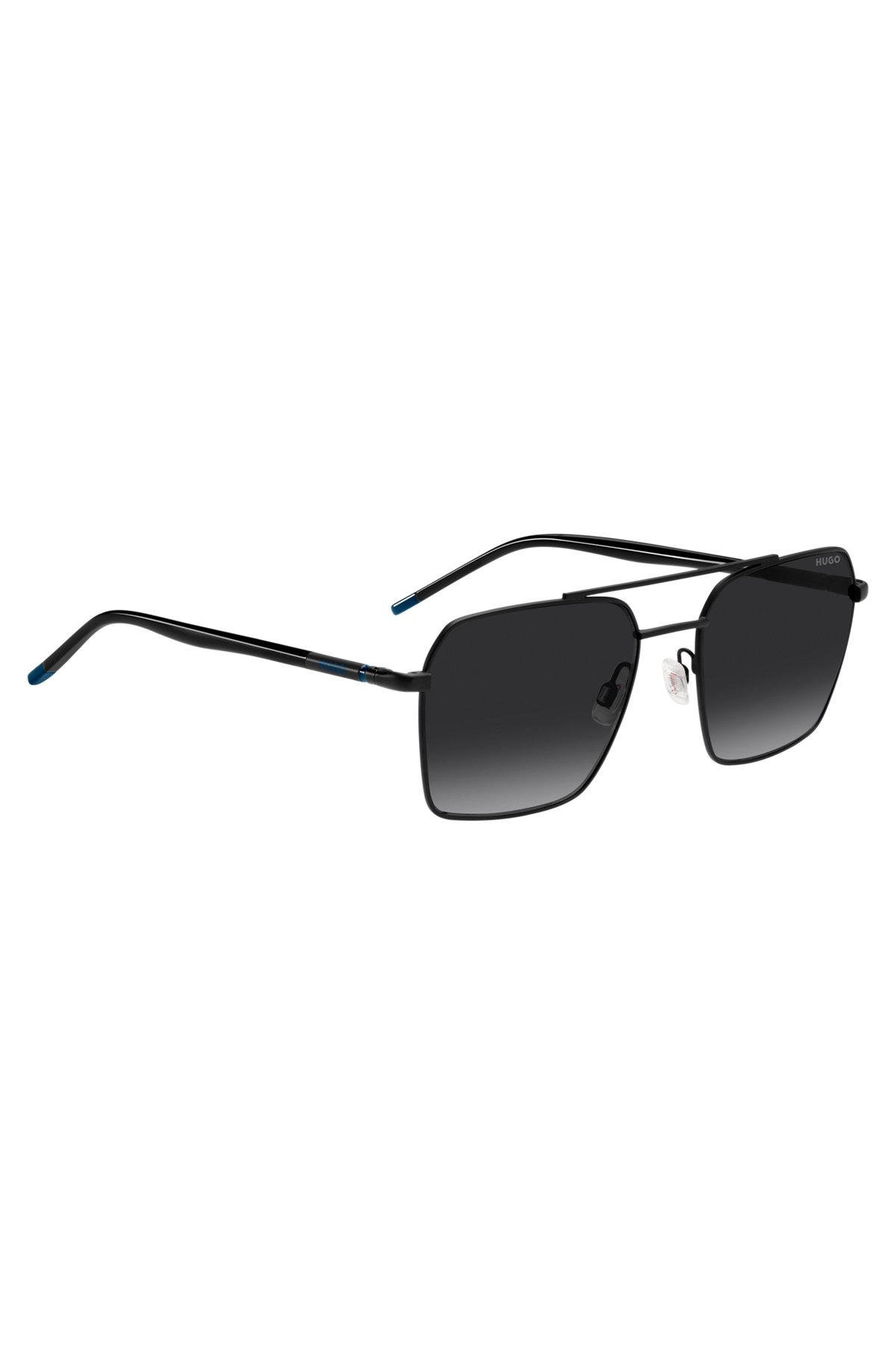 DOUBLE-BRIDGE SUNGLASSES IN BLACK AND BLUE - 4