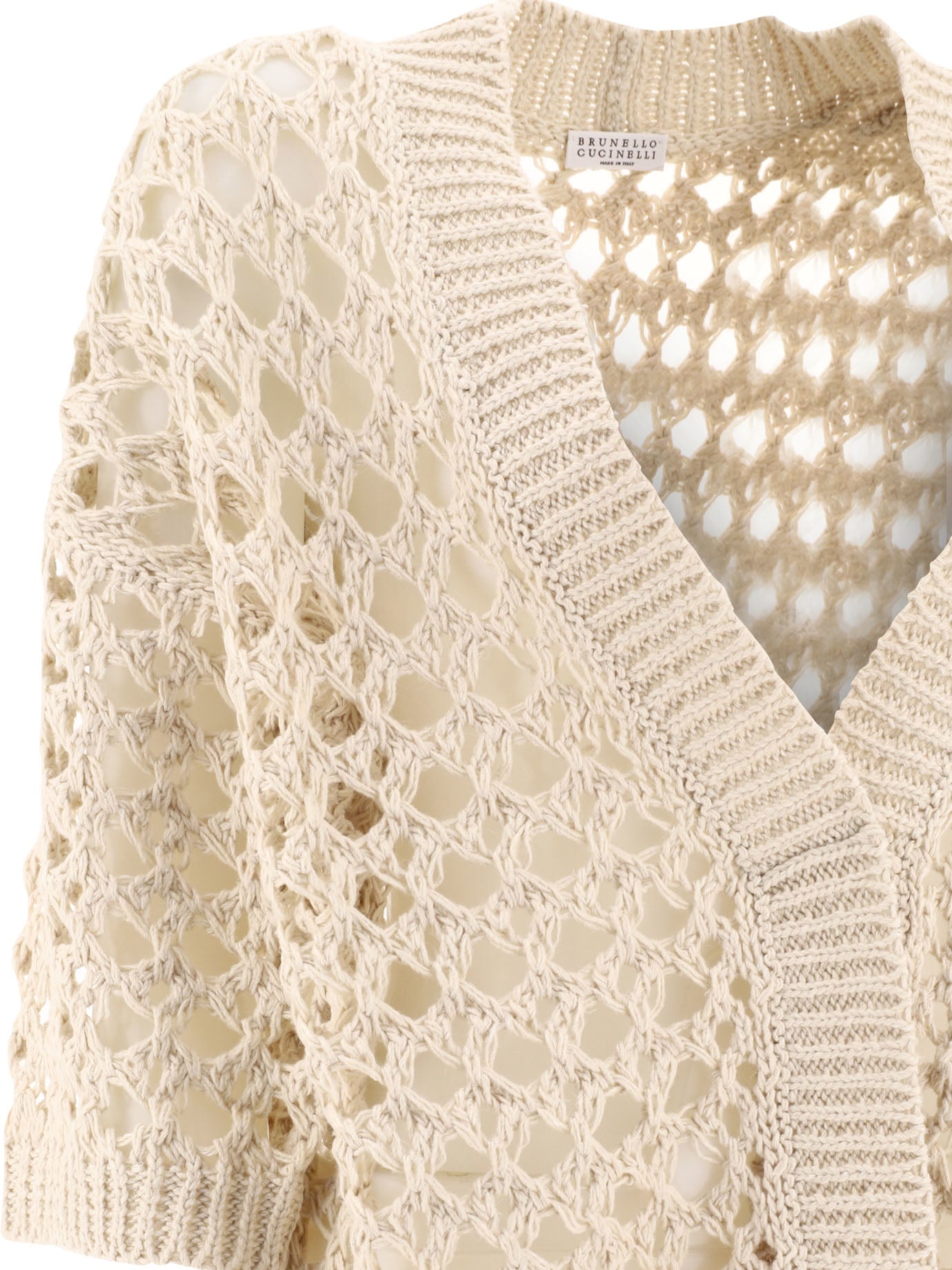 Brunello Cucinelli Juta And Cotton Mesh Cardigan - 4