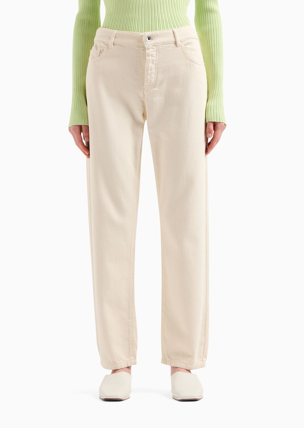 J04 Mid-rise straight-leg trousers in ASV worn-look organic cotton - 2