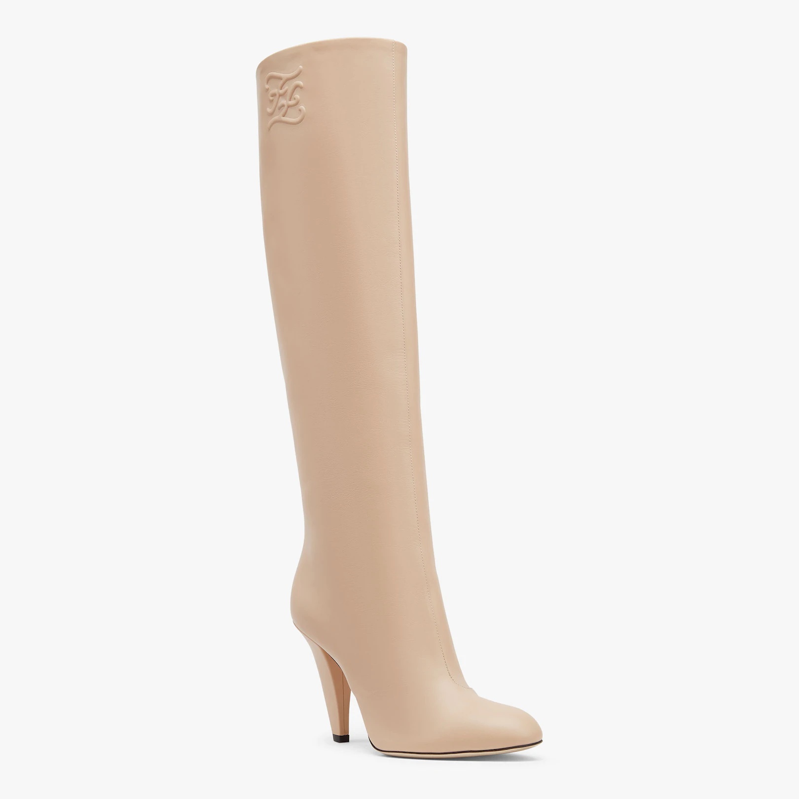 Pink leather, high-heeled boots - 2