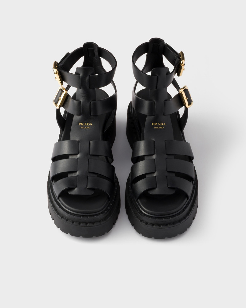 Leather sandals with ankle straps 3