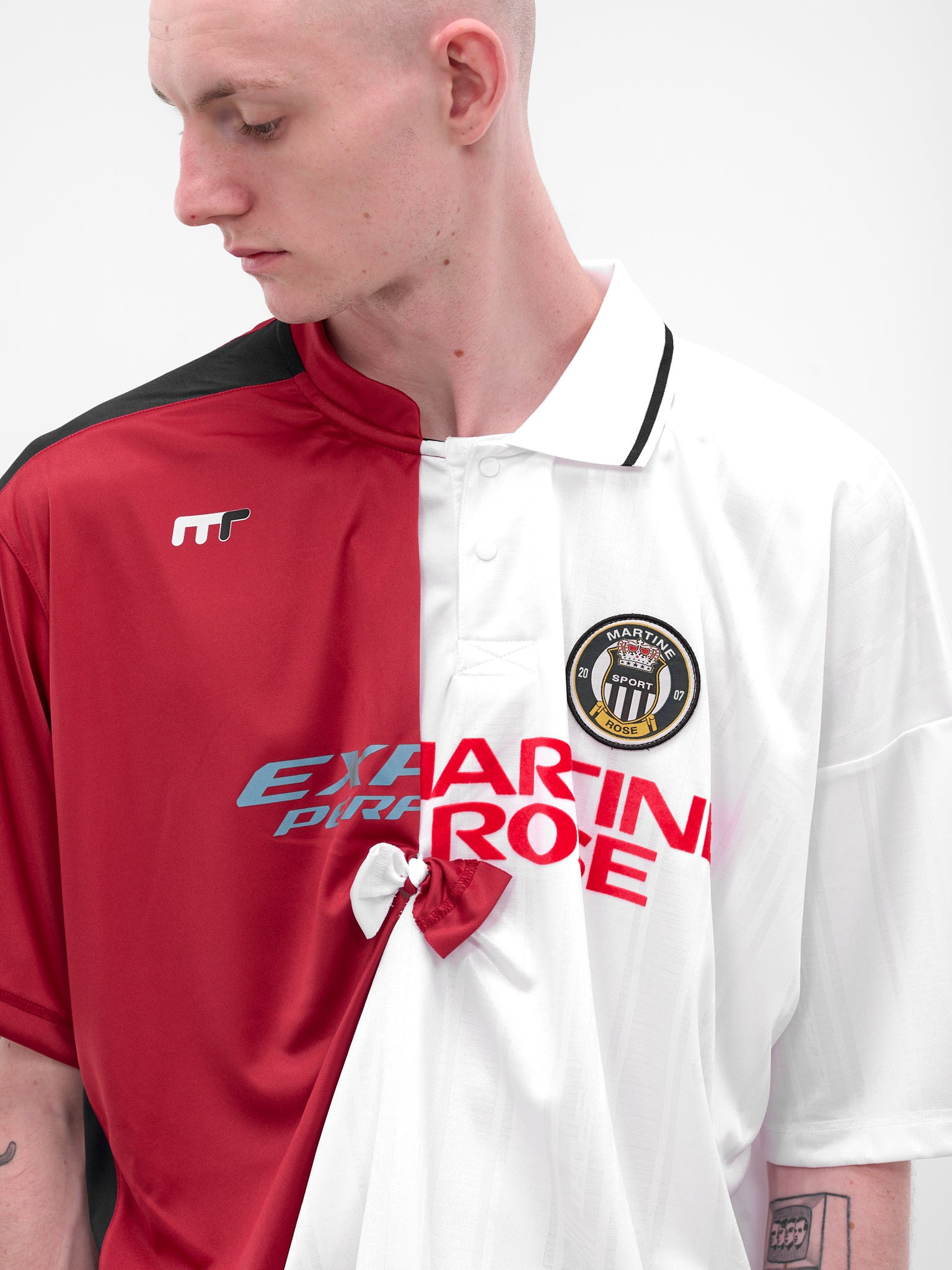 White Reconstructed Football Jersey - 4