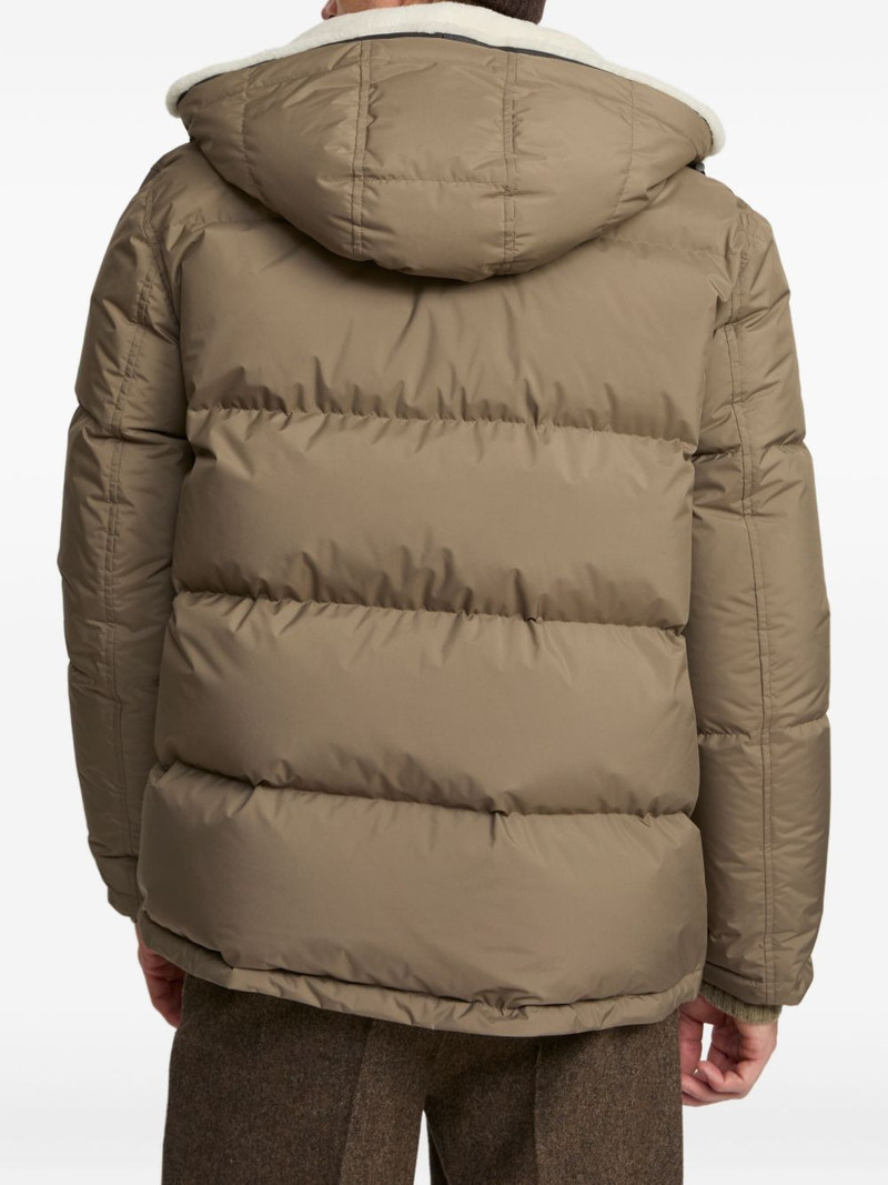 shearling-trimmed hooded padded coat 4