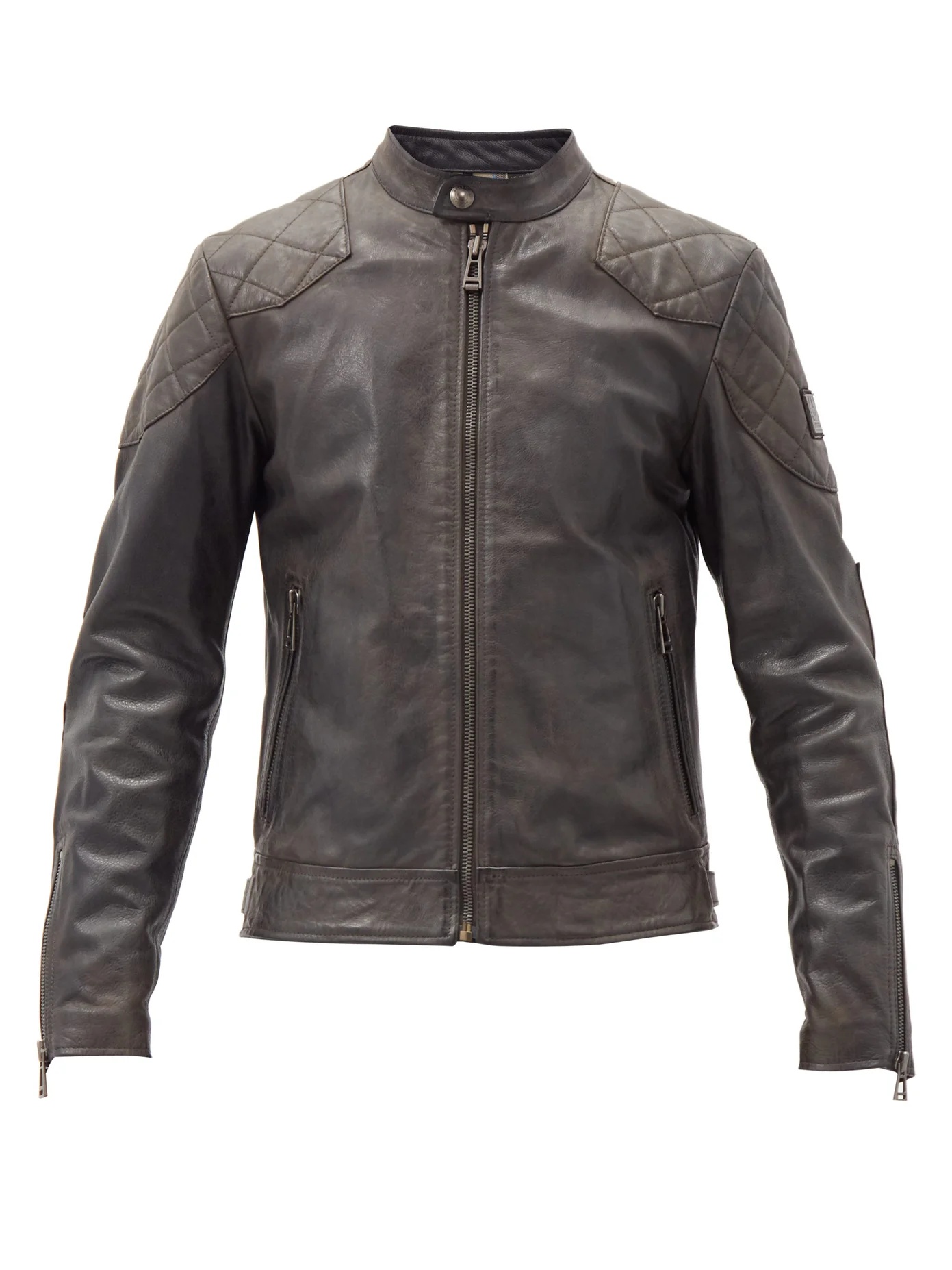 Outlaw quilted-panel leather jacket - 1