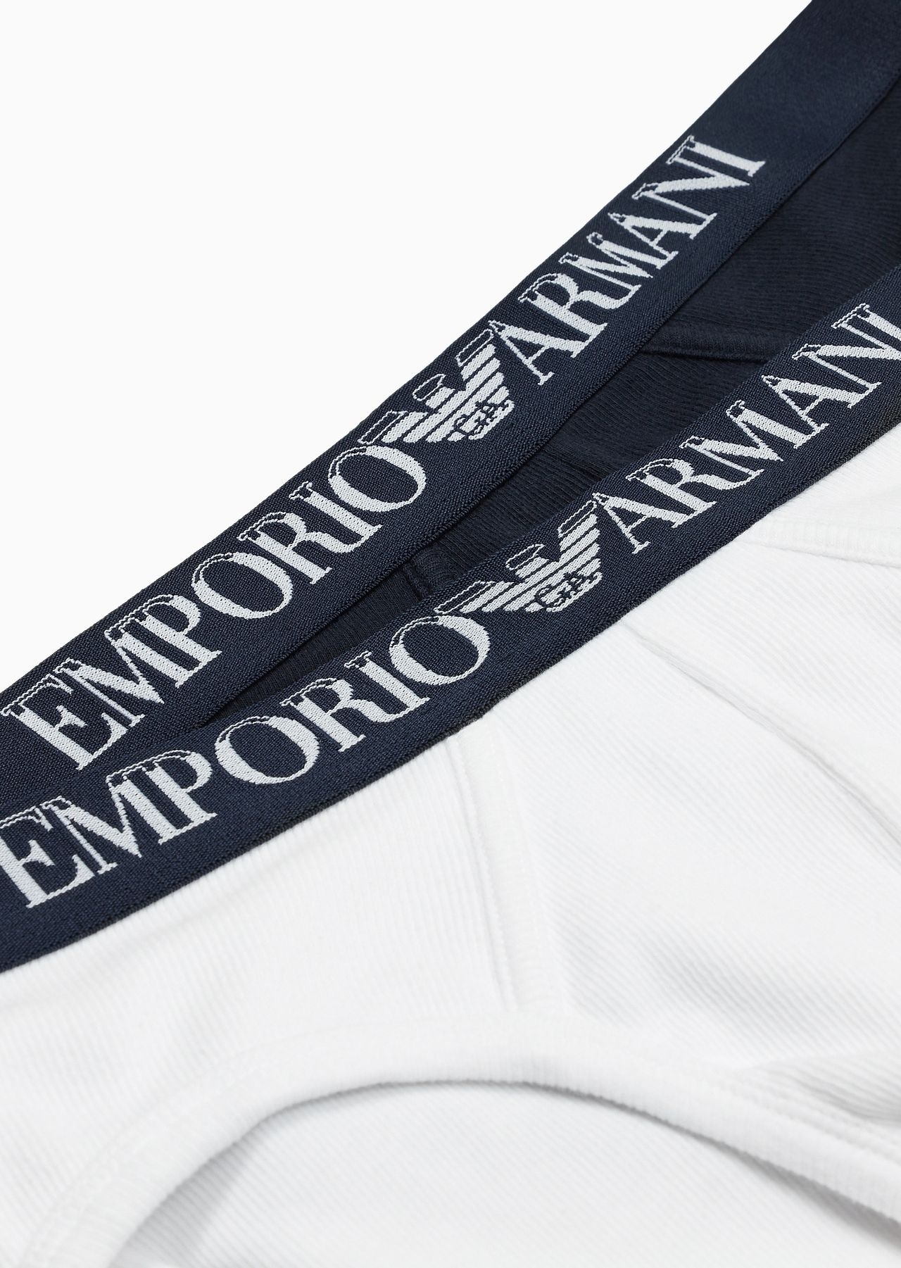 Two-pack of ribbed cotton briefs with logo band - 4