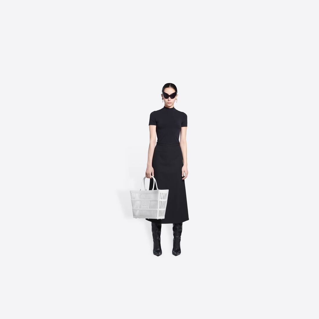 Mag Large Basket Bag in White - 2
