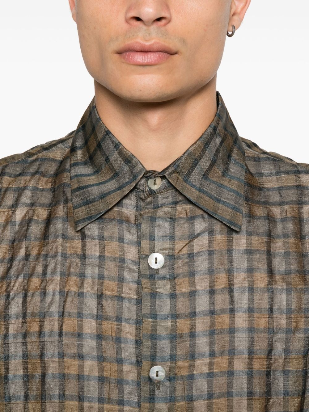 check-pattern shirt - 5