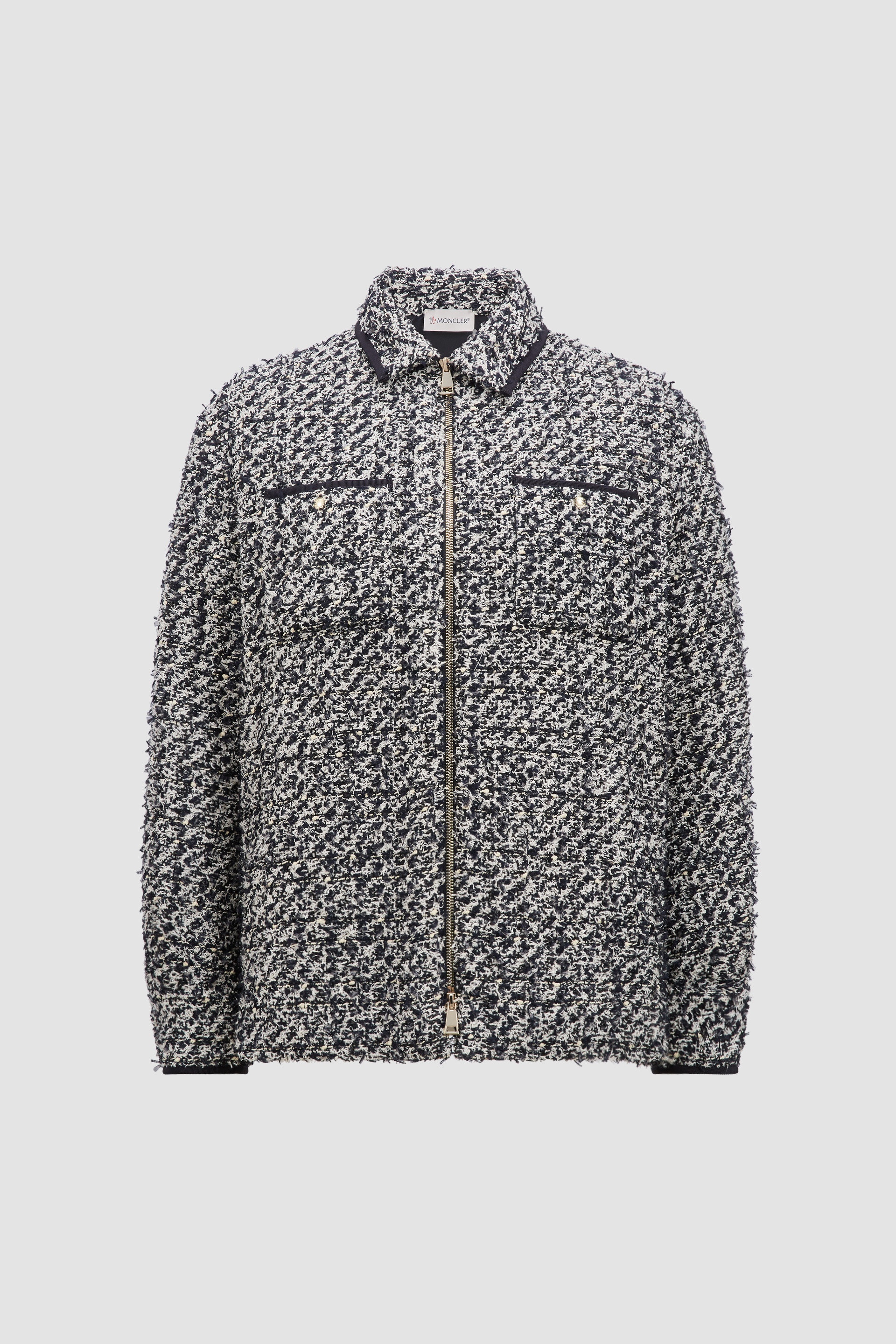 Tweed Down Shirt Jacket - 1