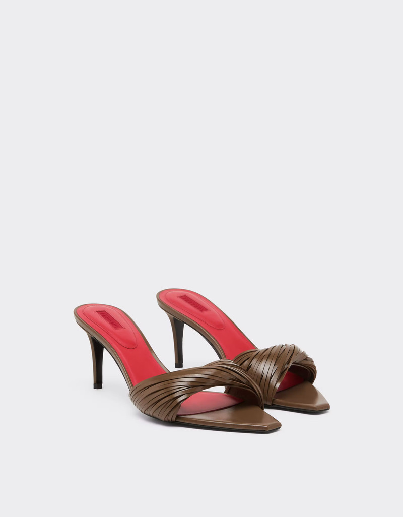 Ferrari Leather Mules with Carved Fringes outlook