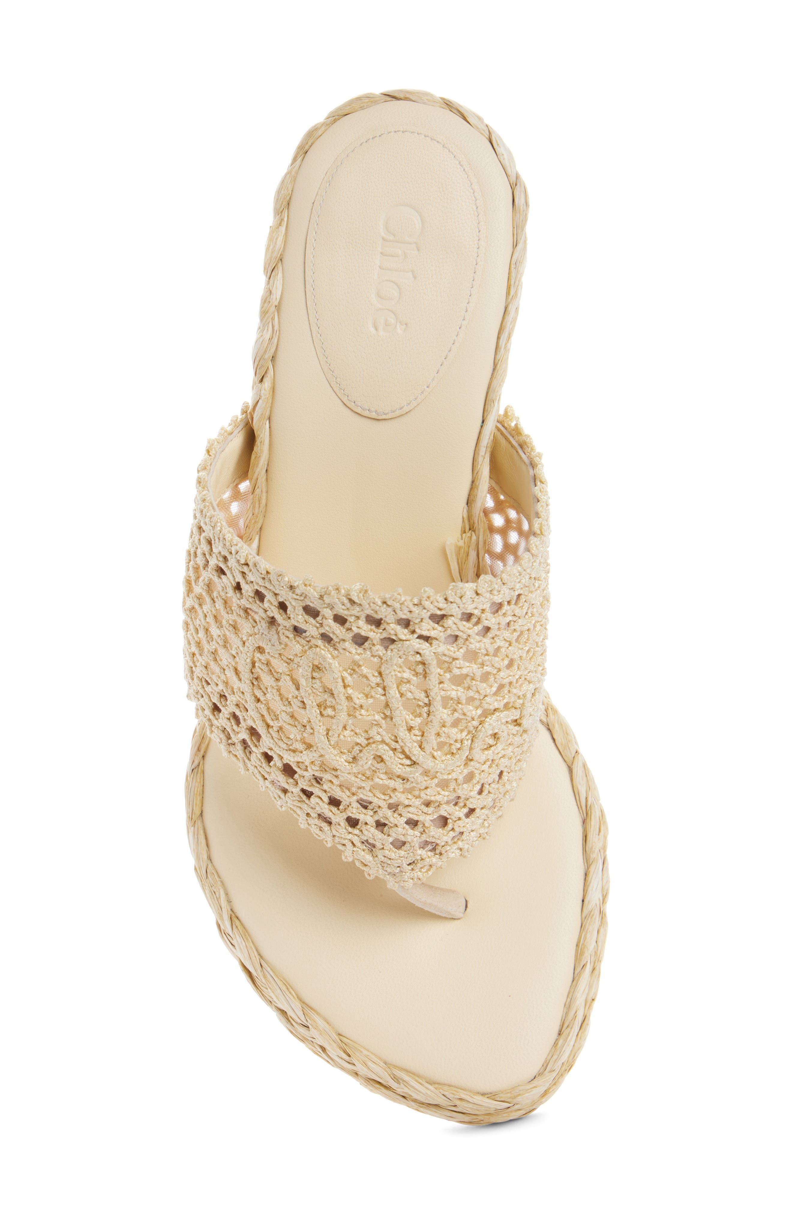 Chloé Isla Crochet Espadrille Sandal in Natural Brown at Nordstrom - 4