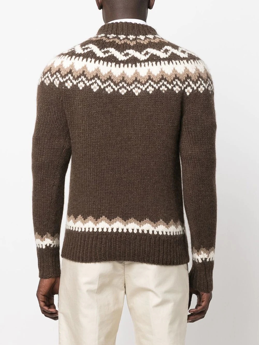 fair-isle intarsia knit jumper - 4