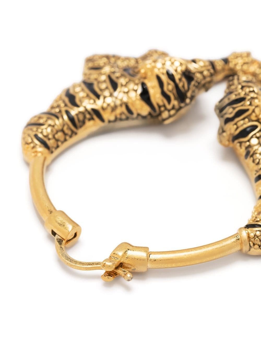 tiger-detail hoop earings - 3