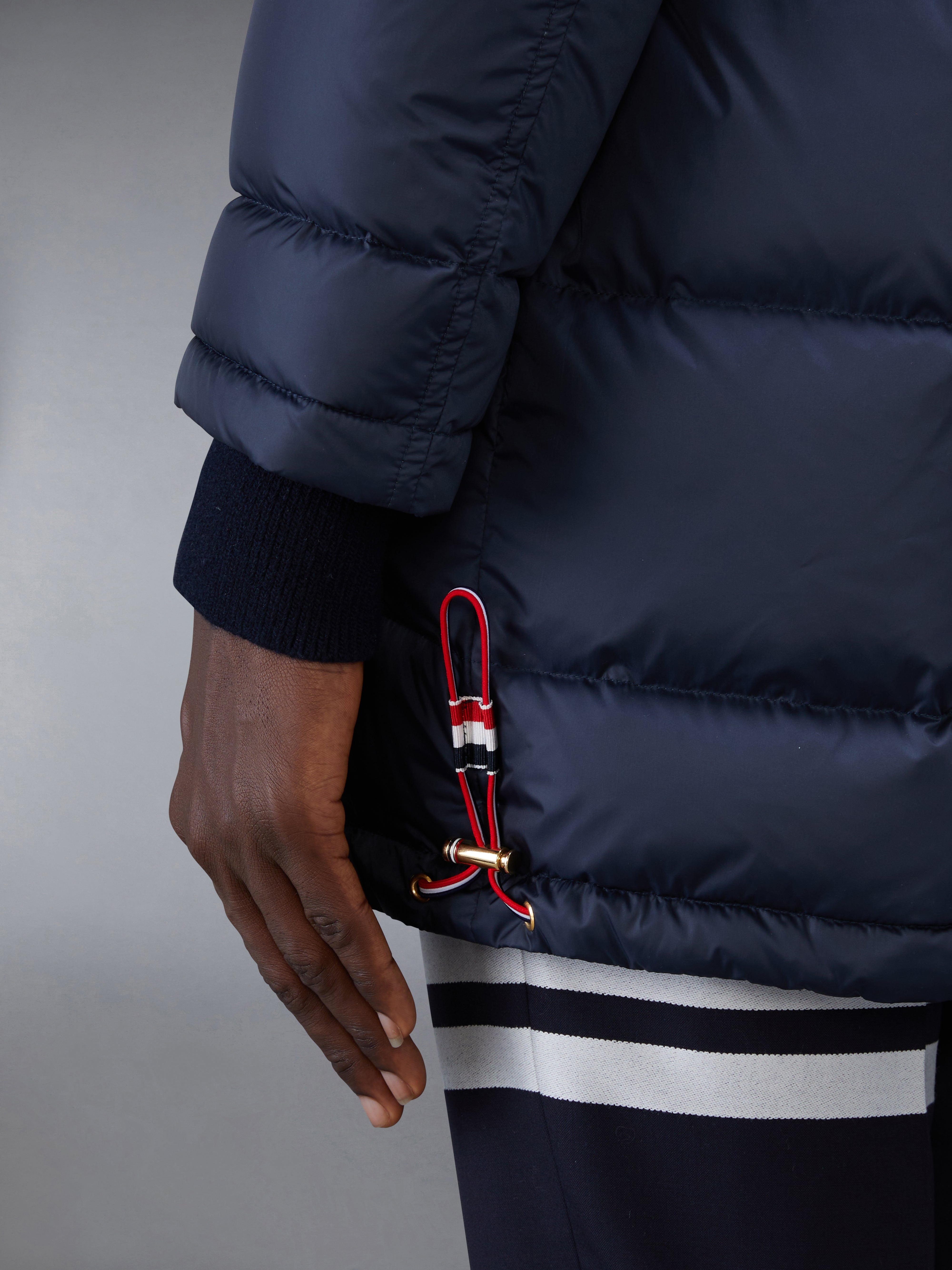 Navy Matte Nylon 4-Bar Down Coat - 7