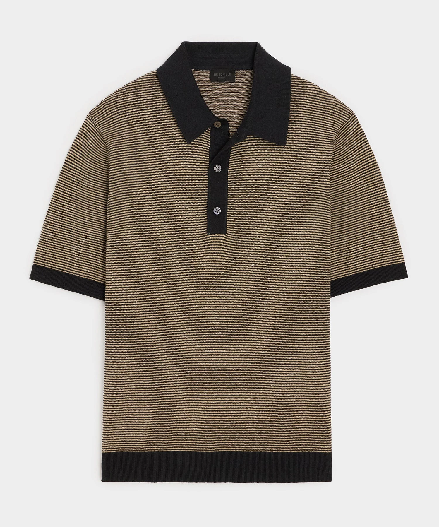 Linen Stripe Sweater Polo - 1