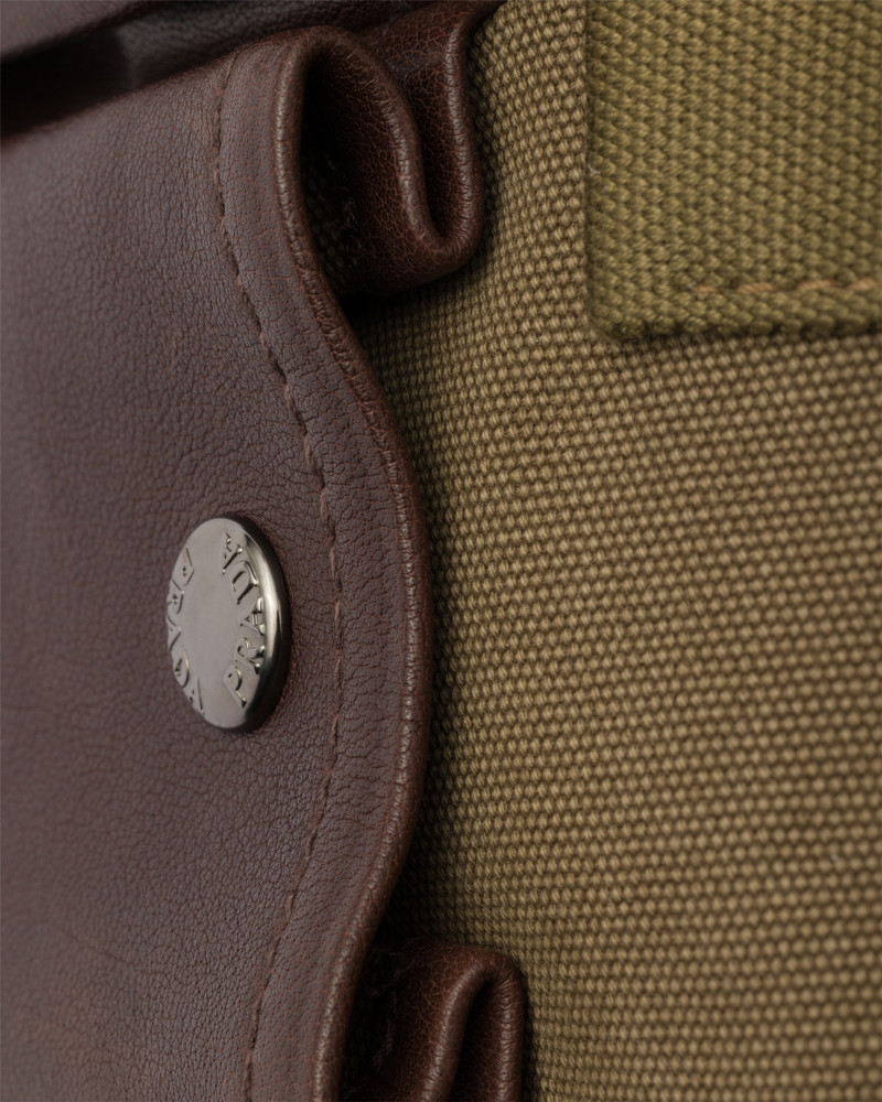 Prada Route large canvas and leather tote bags 7