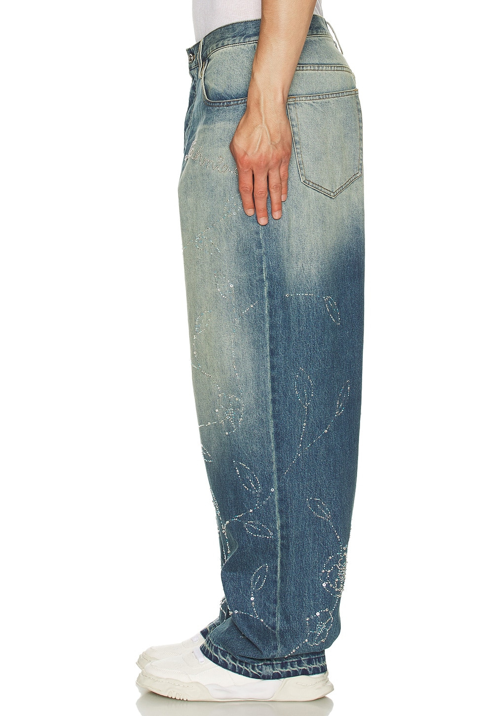 Beaded Wide Jeans - 5