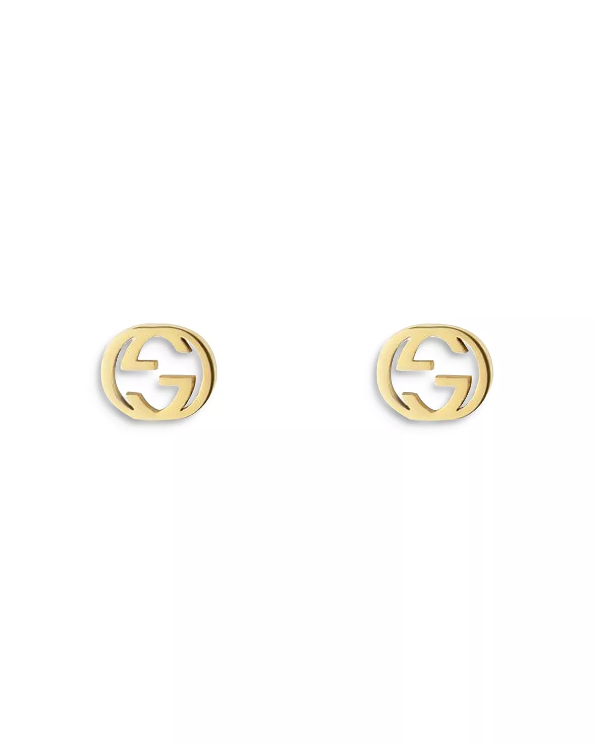 18K Yellow Gold Interlocking G Stud Earrings - 1
