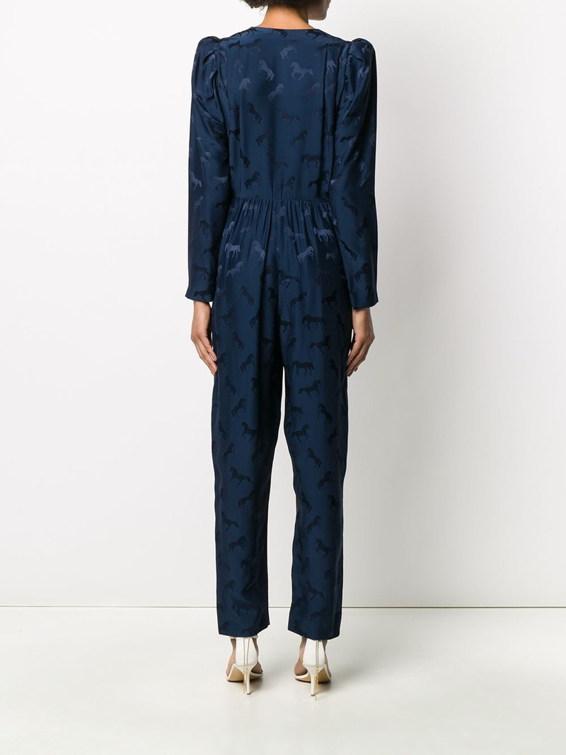 horse jacquard deep-V jumpsuit 4