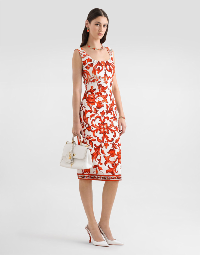 Dolce & Gabbana Majolica-print charmeuse dress outlook