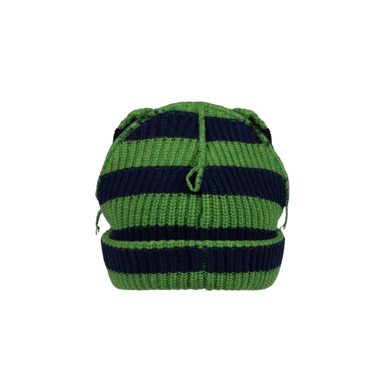 CHARLES JEFFREY LOVERBOY SUPERSIZED CHUNKY EARS BEANIE (GREEN/NAVY STRIPE) outlook