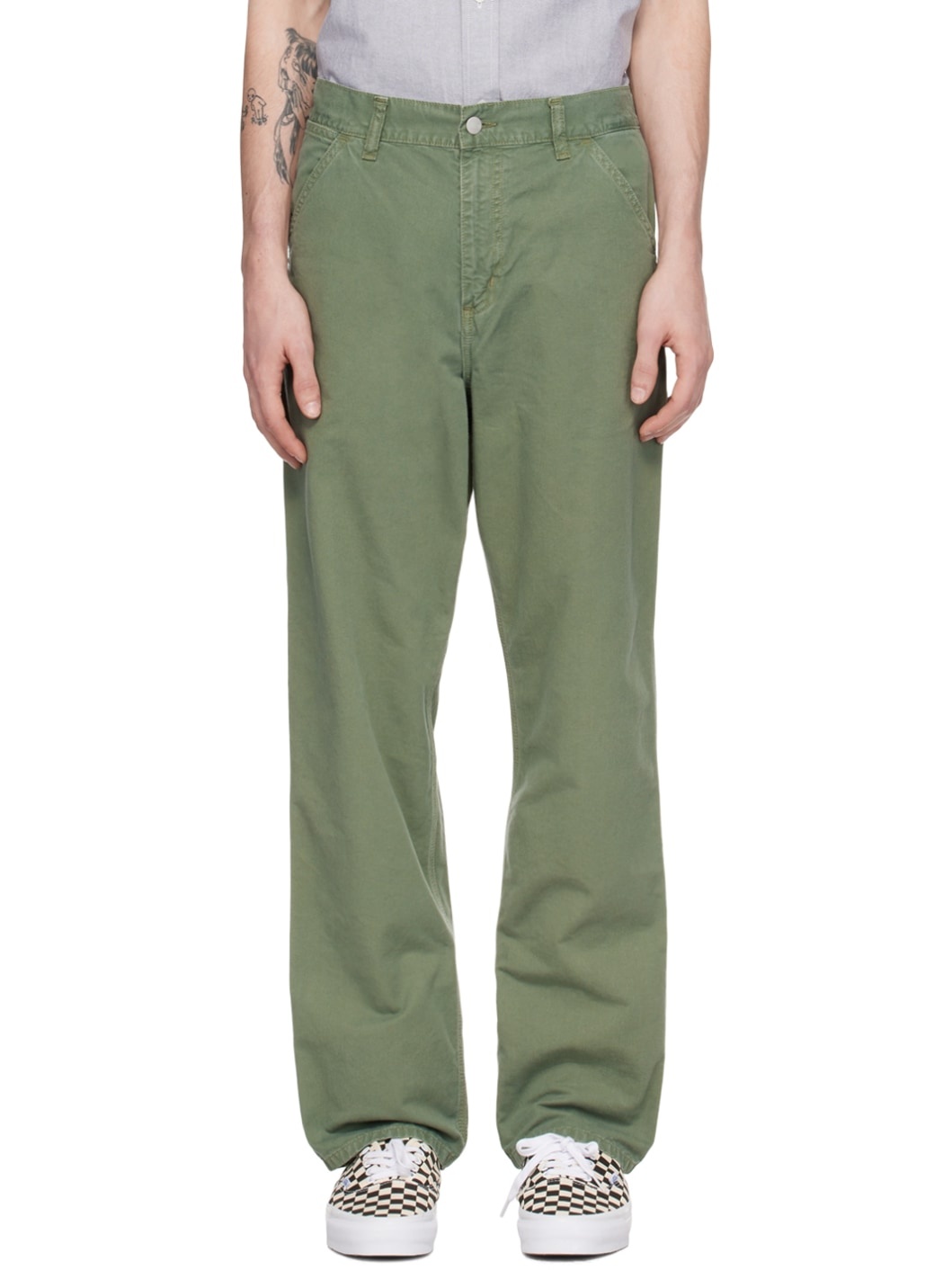 Green Single Knee Trousers - 1