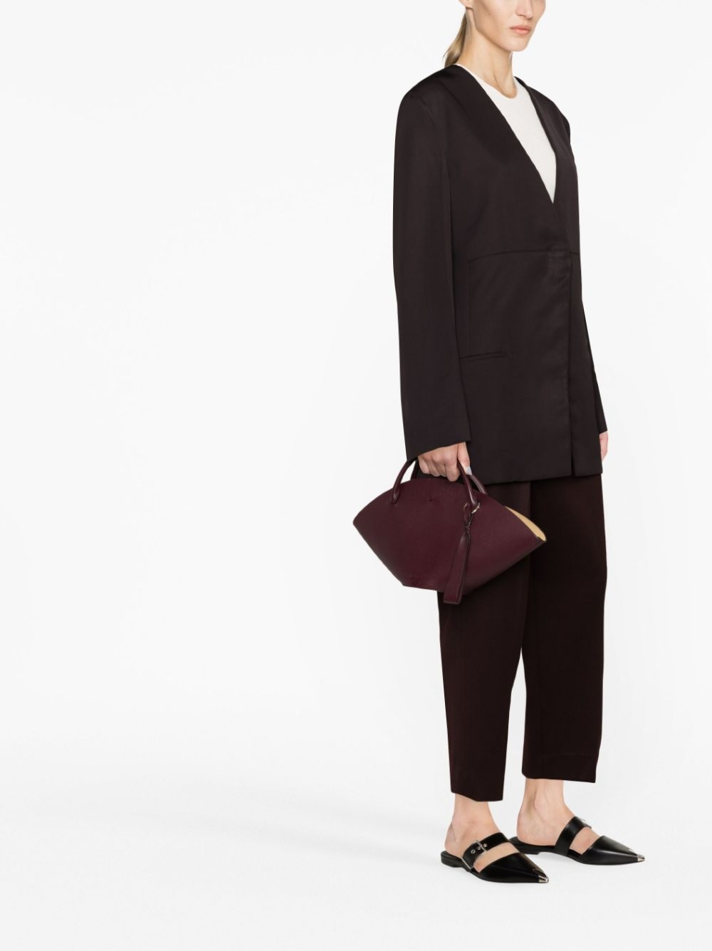 V-neck single-breasted jacket - 4