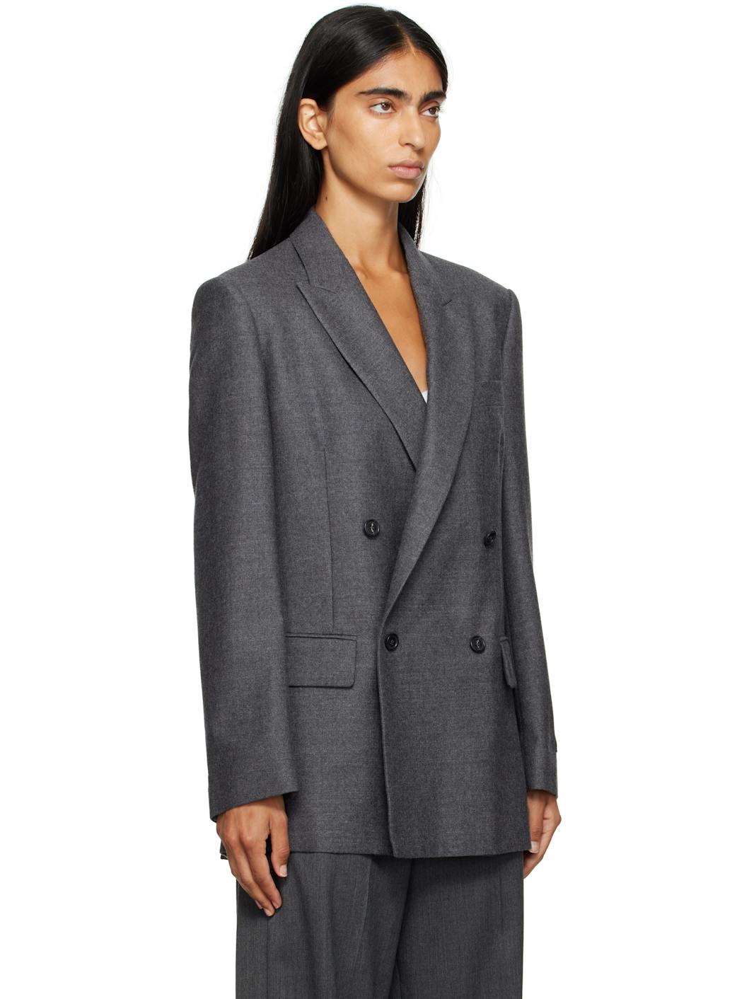Gray Wool Blazer - 2