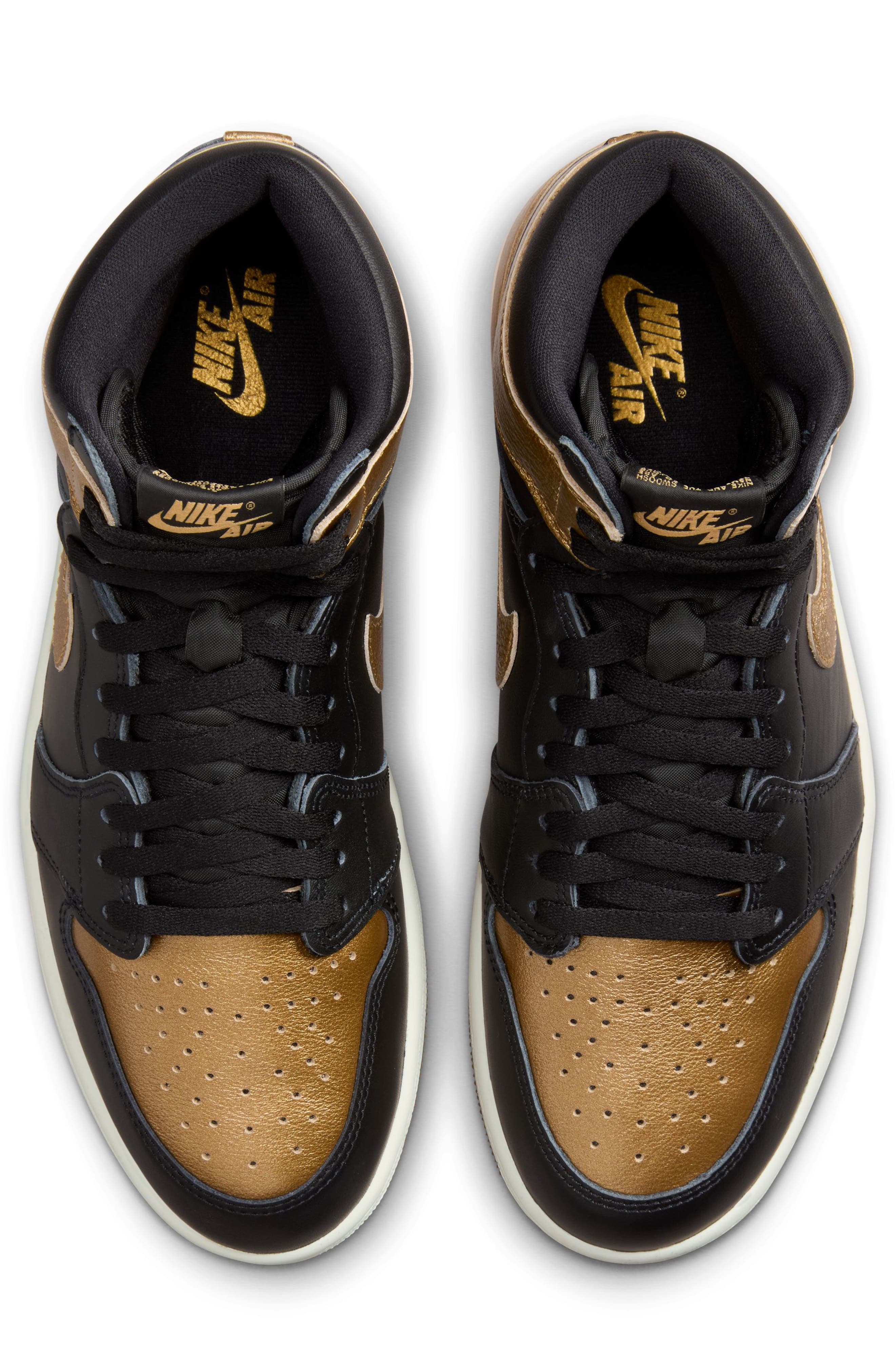Air Jordan 1 Retro High Top Basketball Sneaker in Black/Metallic Gold/Sail at Nordstrom - 4