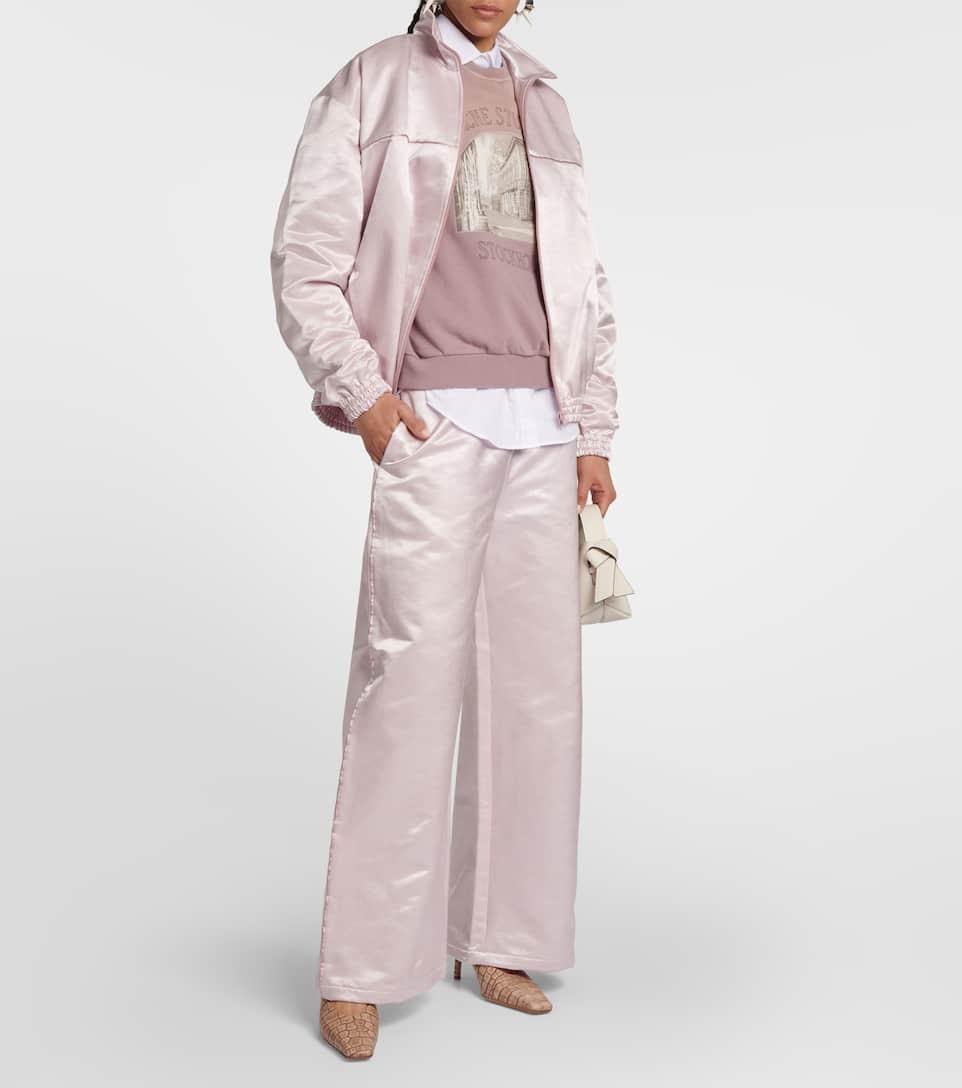 Wide-leg satin pants - 2
