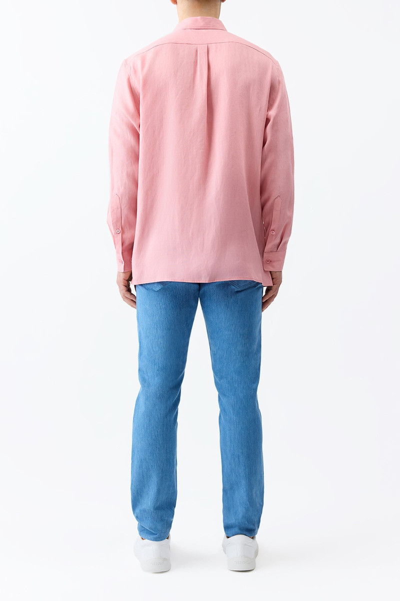 Nicolas Shirt in Rosa Aloe Linen 5