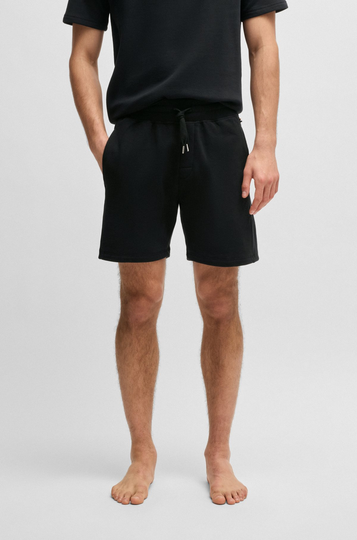 COTTON-TERRY SHORTS WITH OUTLINE LOGO EMBROIDERY - 2