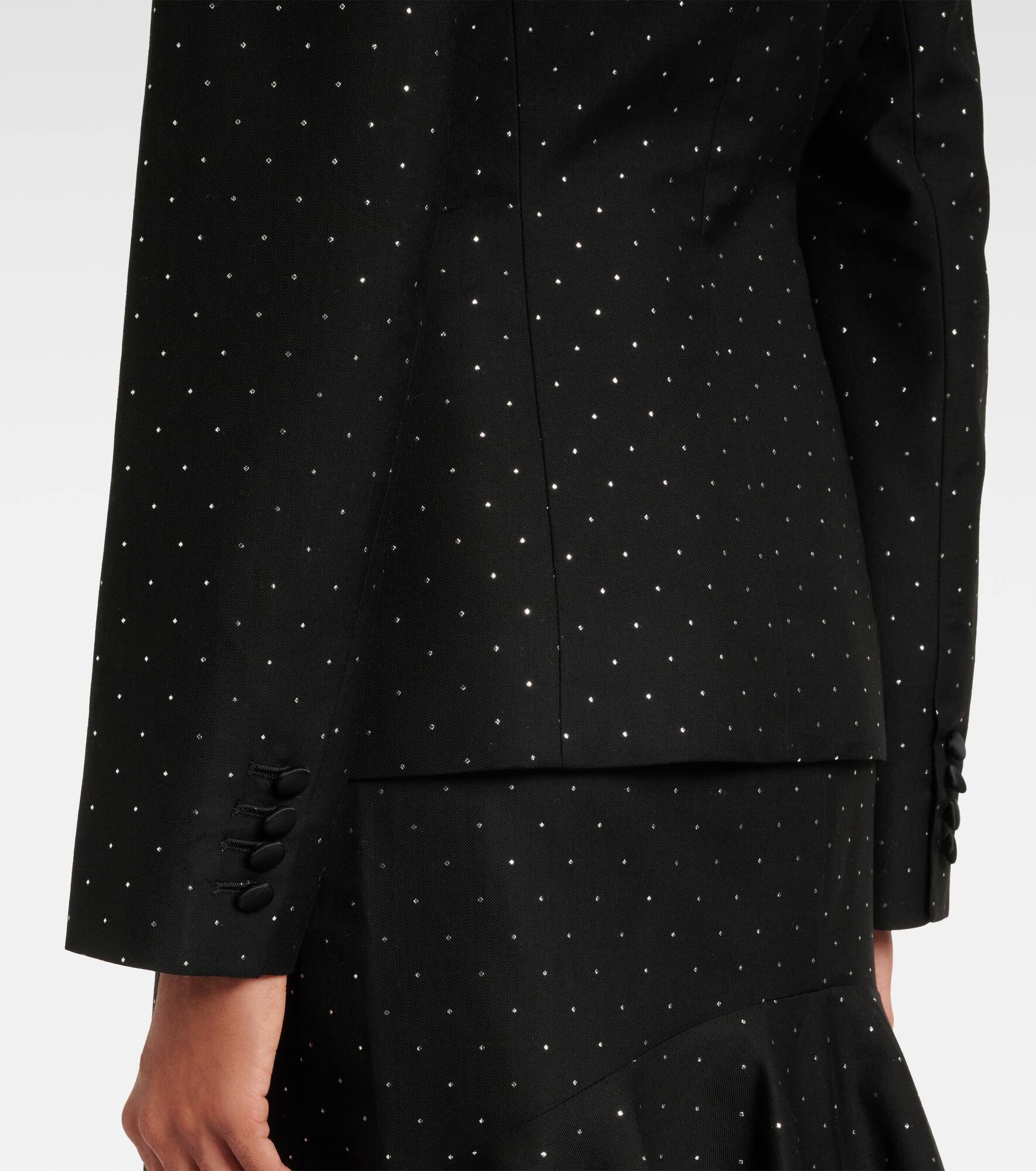 Polka-dot cotton and wool blazer - 5