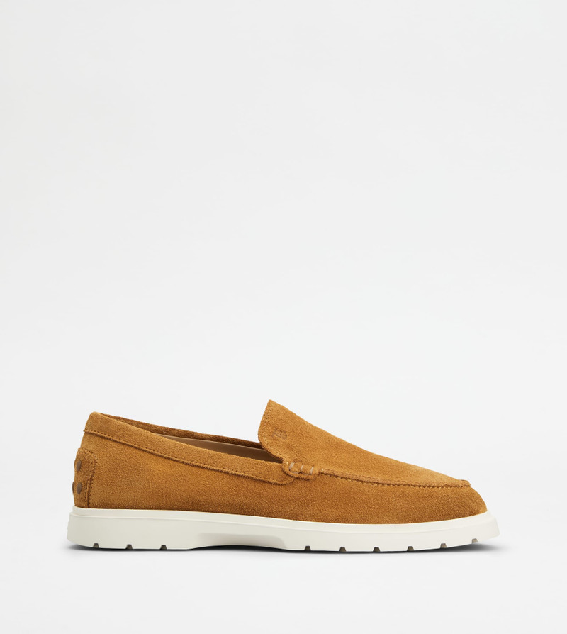 SLIPPER LOAFERS IN SUEDE - BROWN - 1