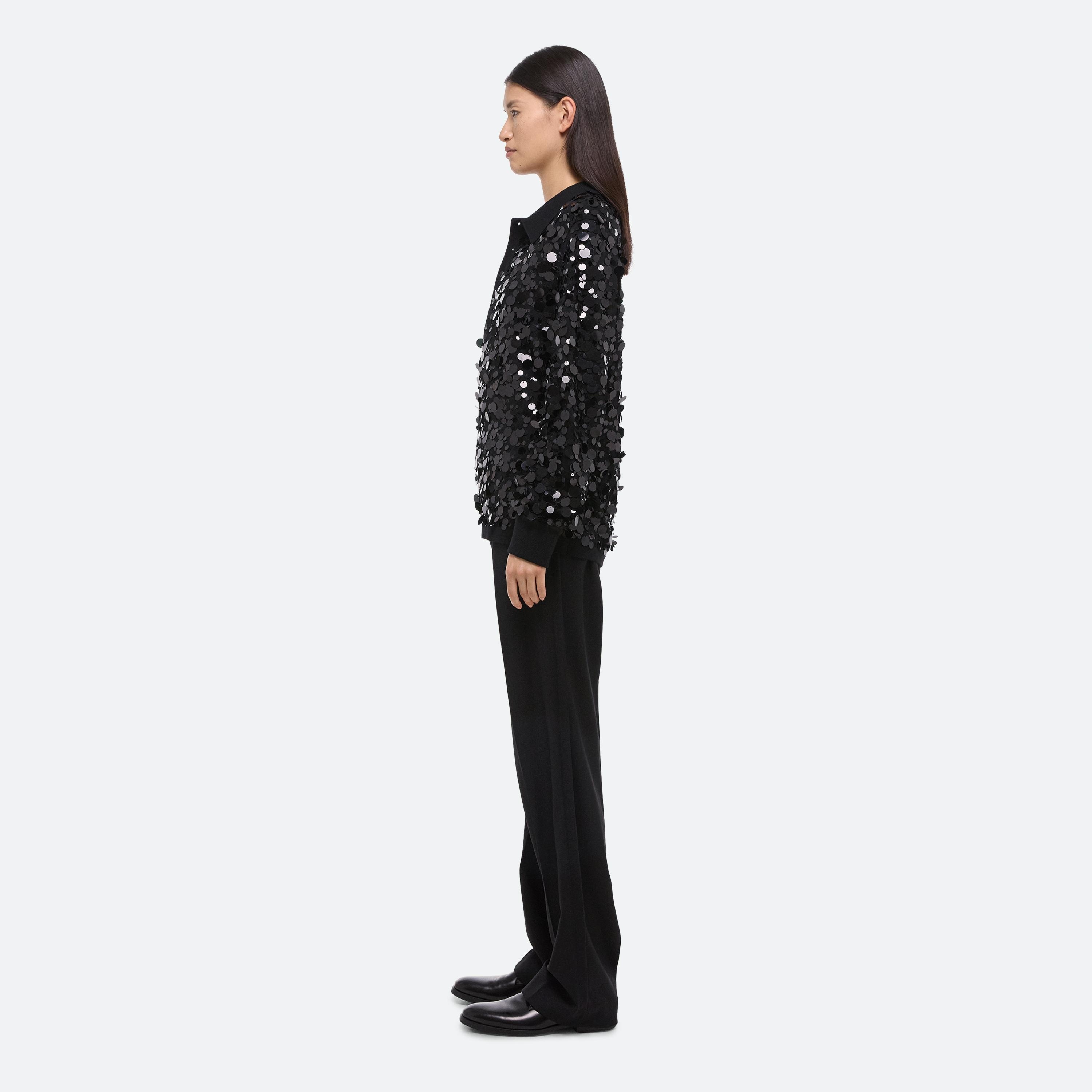 PAILLETTE POLO SWEATER - 4