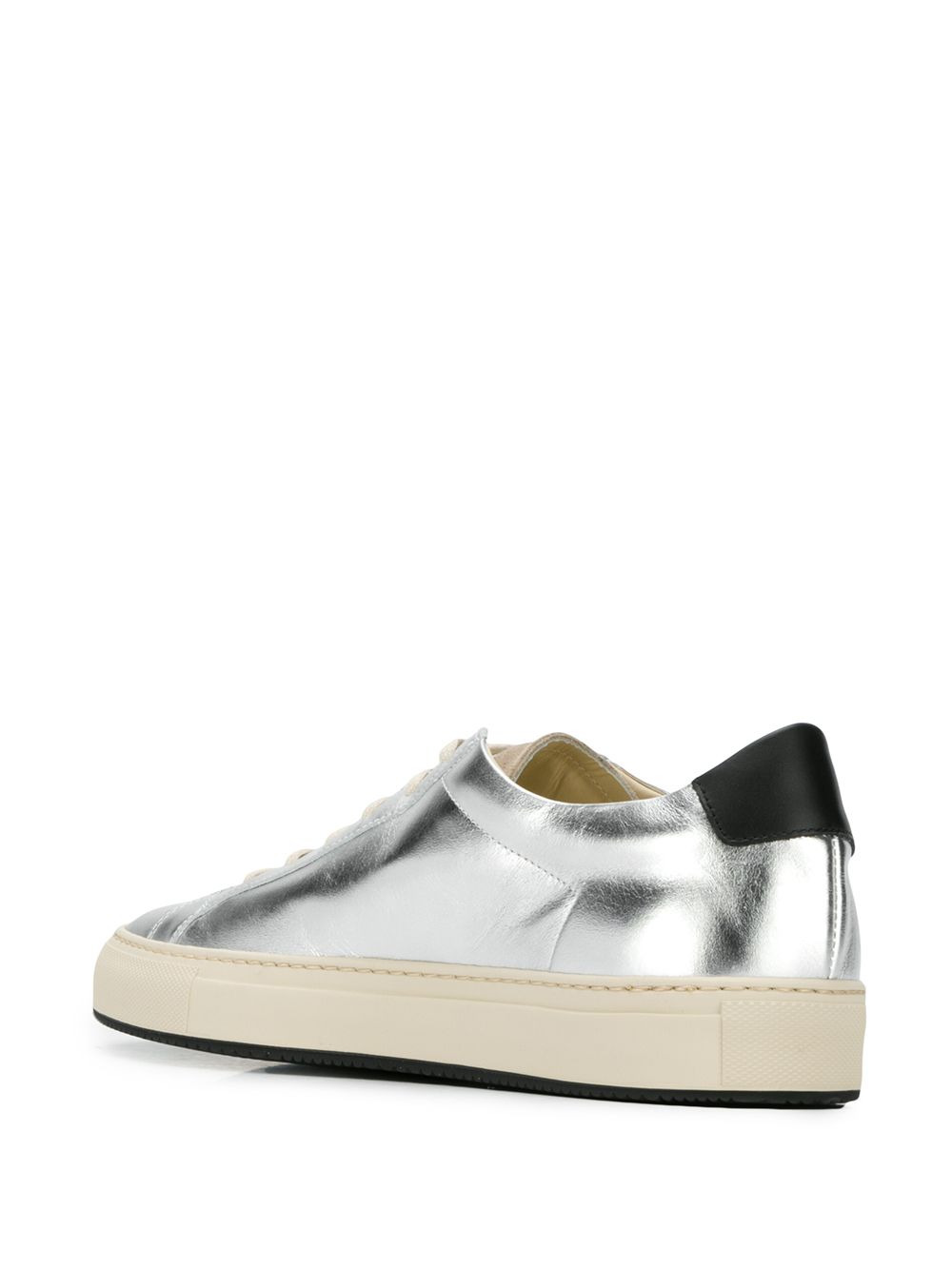 low-top metallic trainers - 3