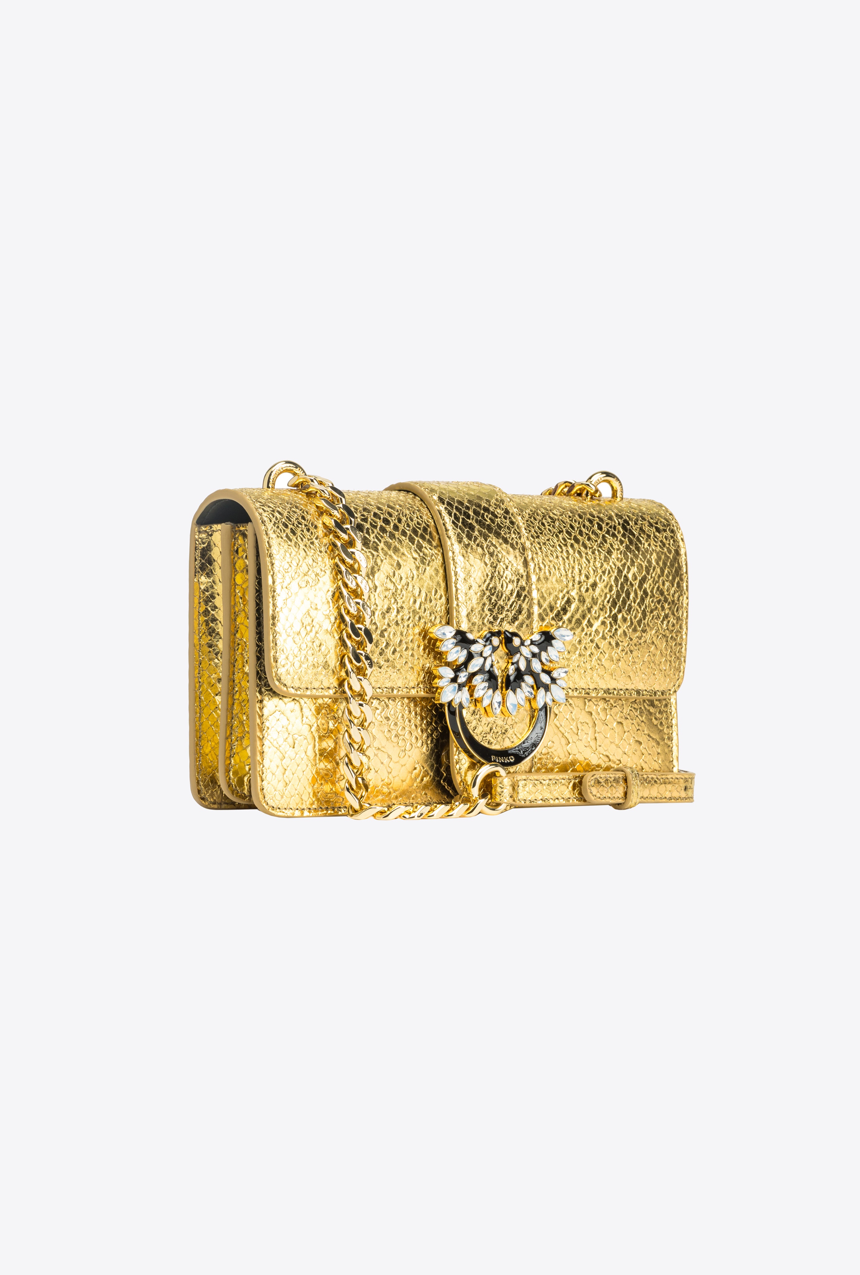 PINKO GALLERIA MINI LOVE BAG ONE IN PUNCHED REPTILE SKIN - 3
