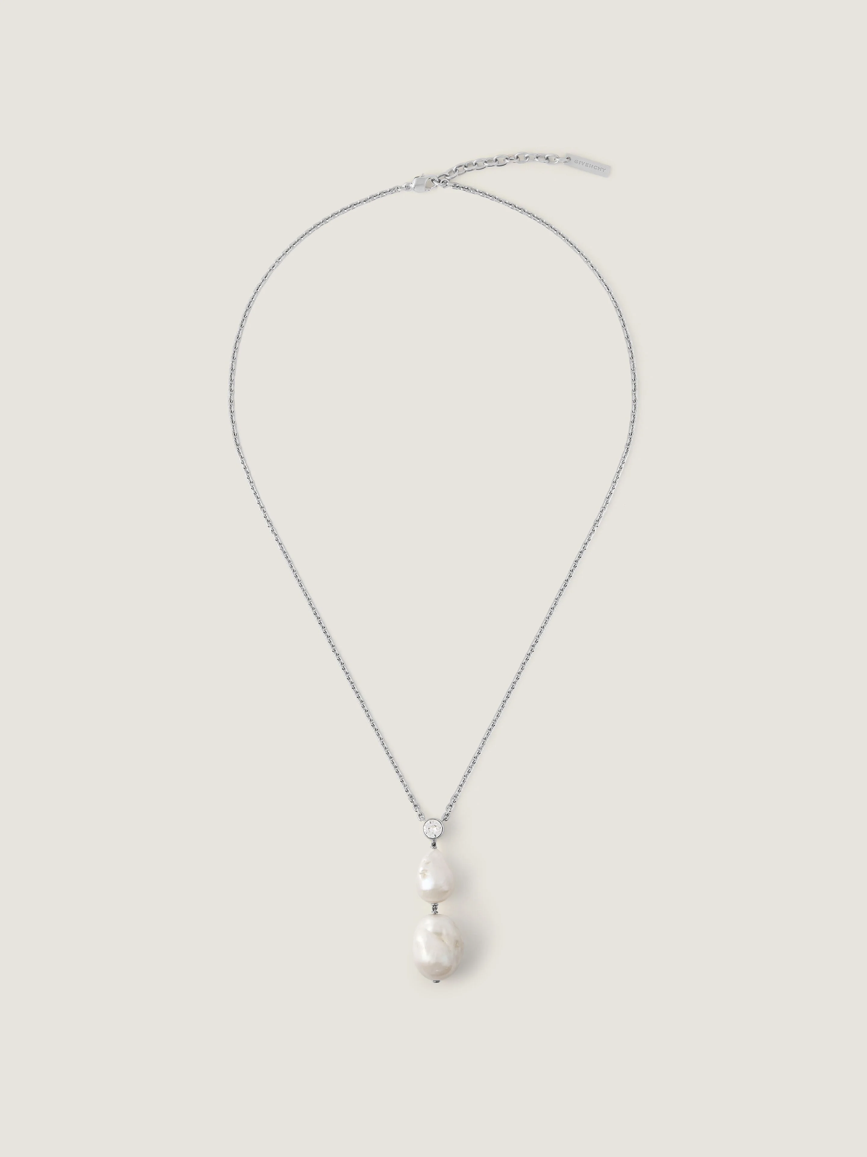 CRYSTAL PEARL NECKLACE IN METAL, CRYSTALS AND PEARLS - 1