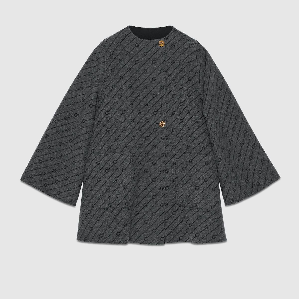 Reversible diagonal G wool coat - 8